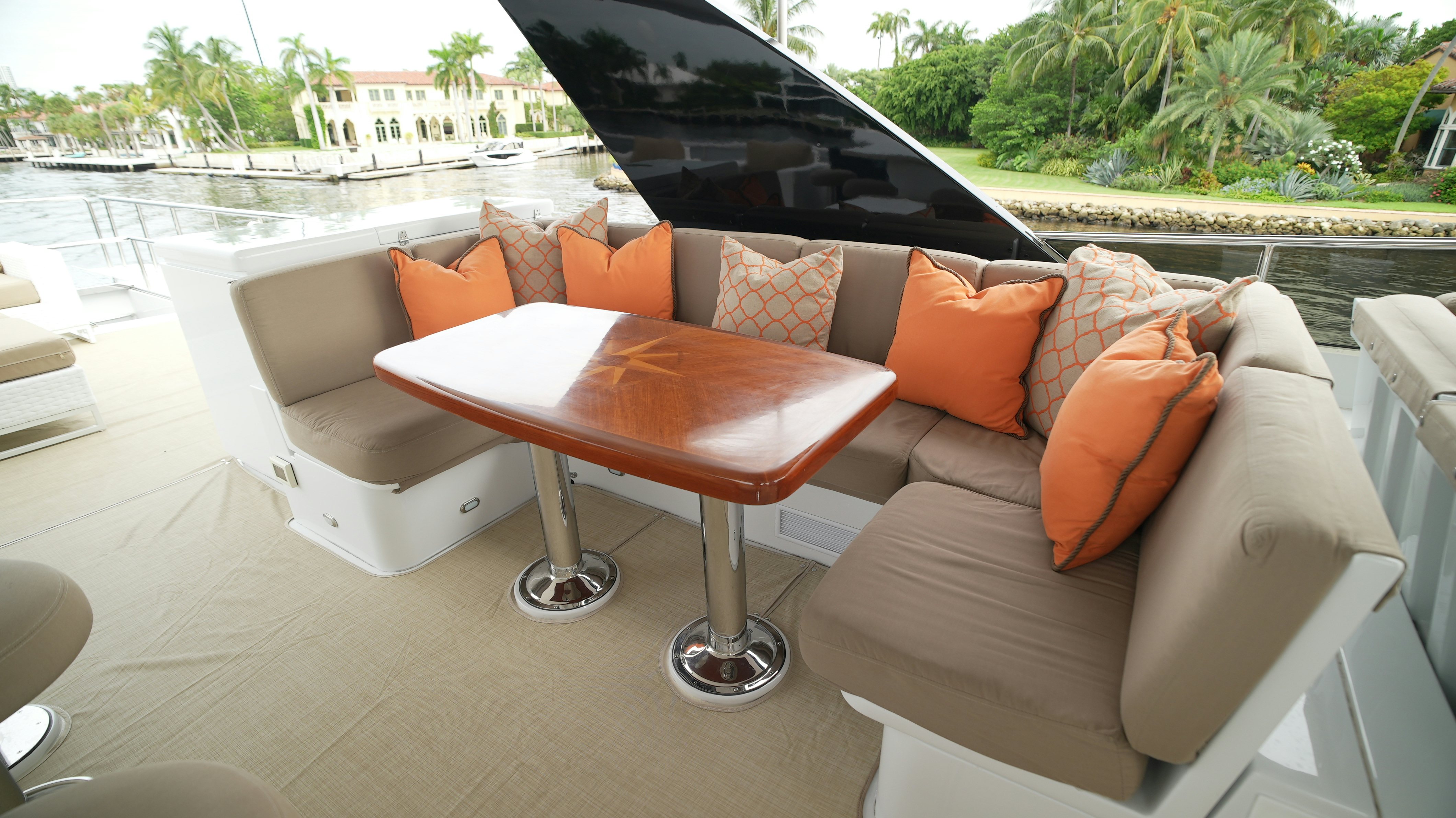 a couch and a table aboard SEA 2 SEA Yacht for Sale