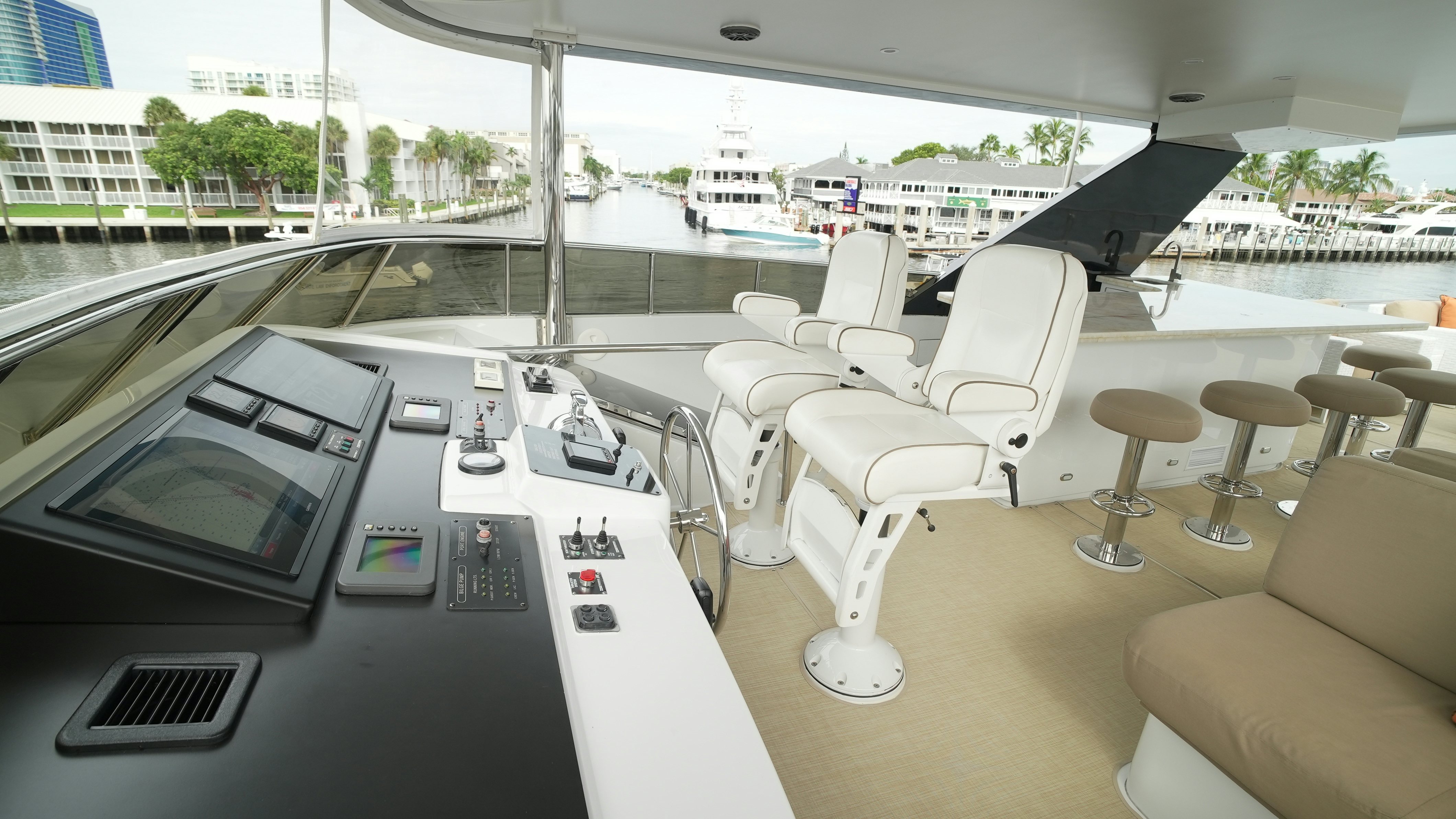 a room with a table and chairs aboard SEA 2 SEA Yacht for Sale