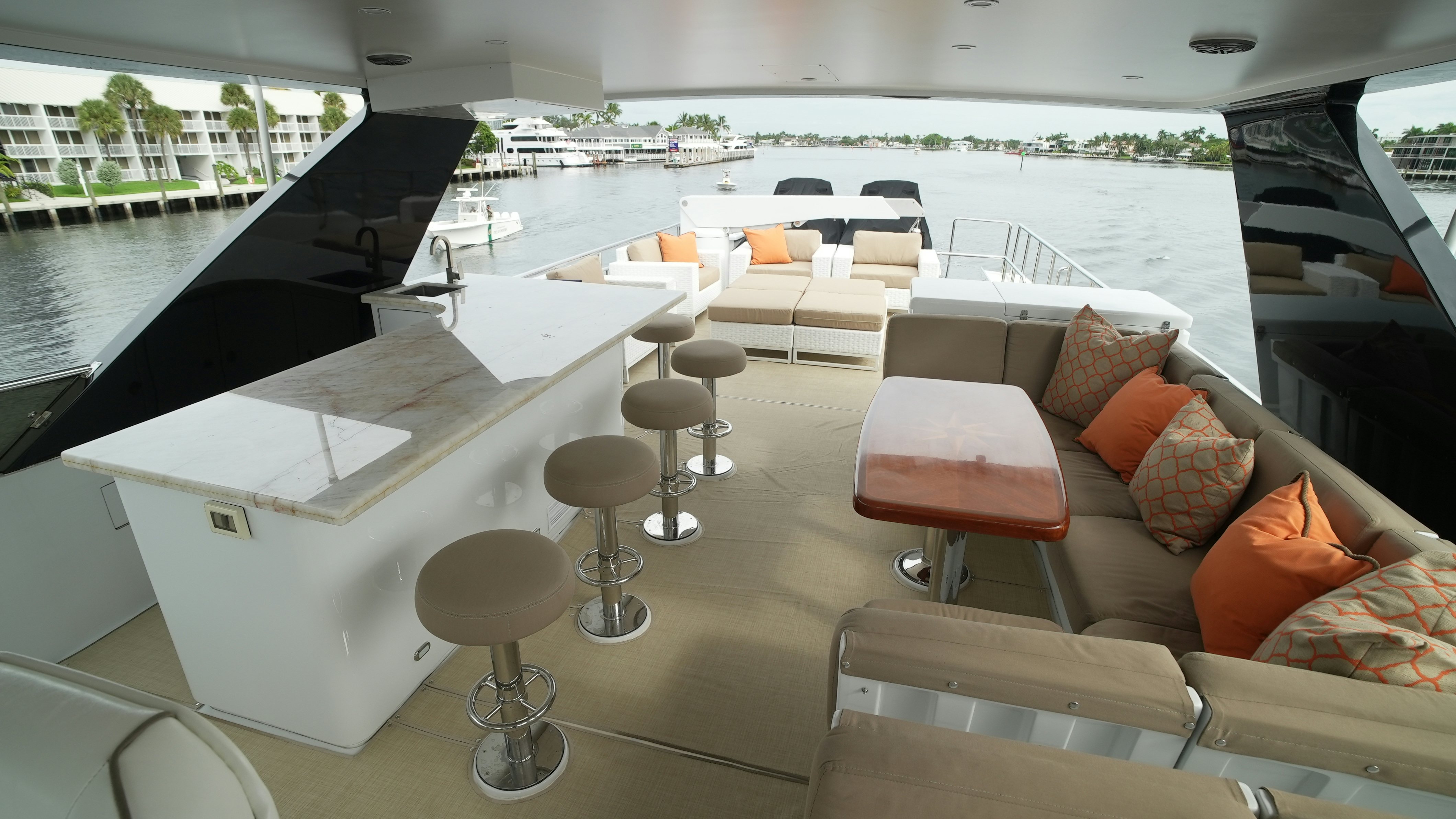 a large white boat on a boat aboard SEA 2 SEA Yacht for Sale