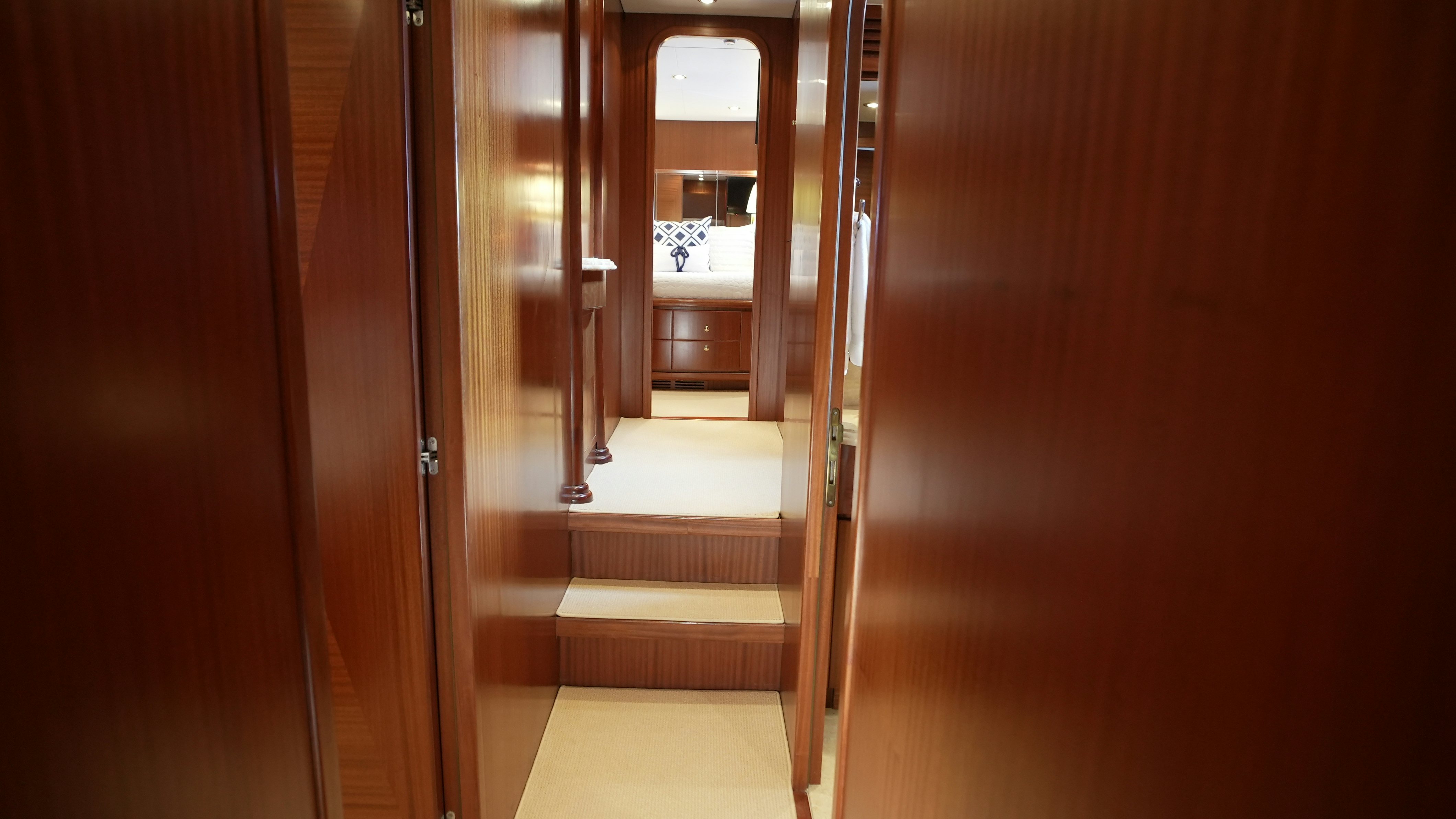 a hallway with a door aboard SEA 2 SEA Yacht for Sale