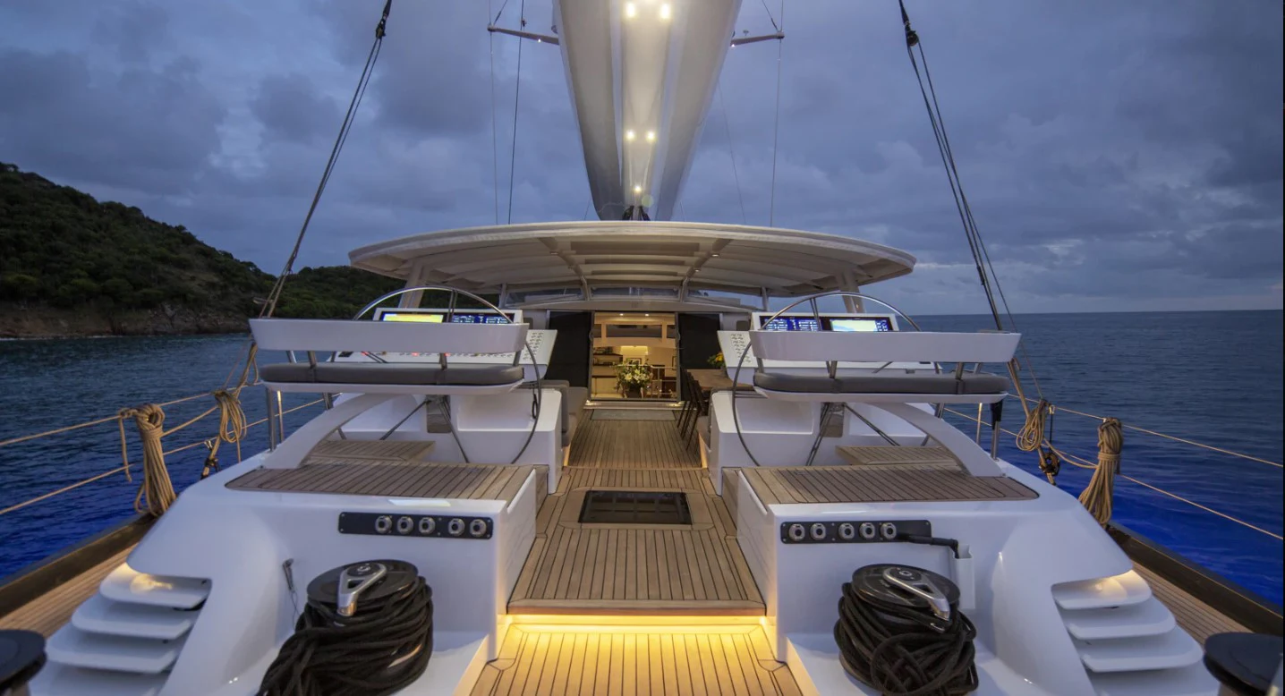 a boat on the water aboard RADIANCE Yacht for Charter