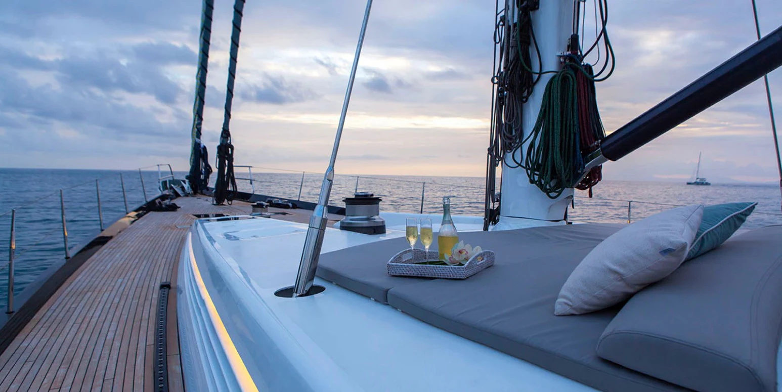 a boat on the water aboard RADIANCE Yacht for Charter