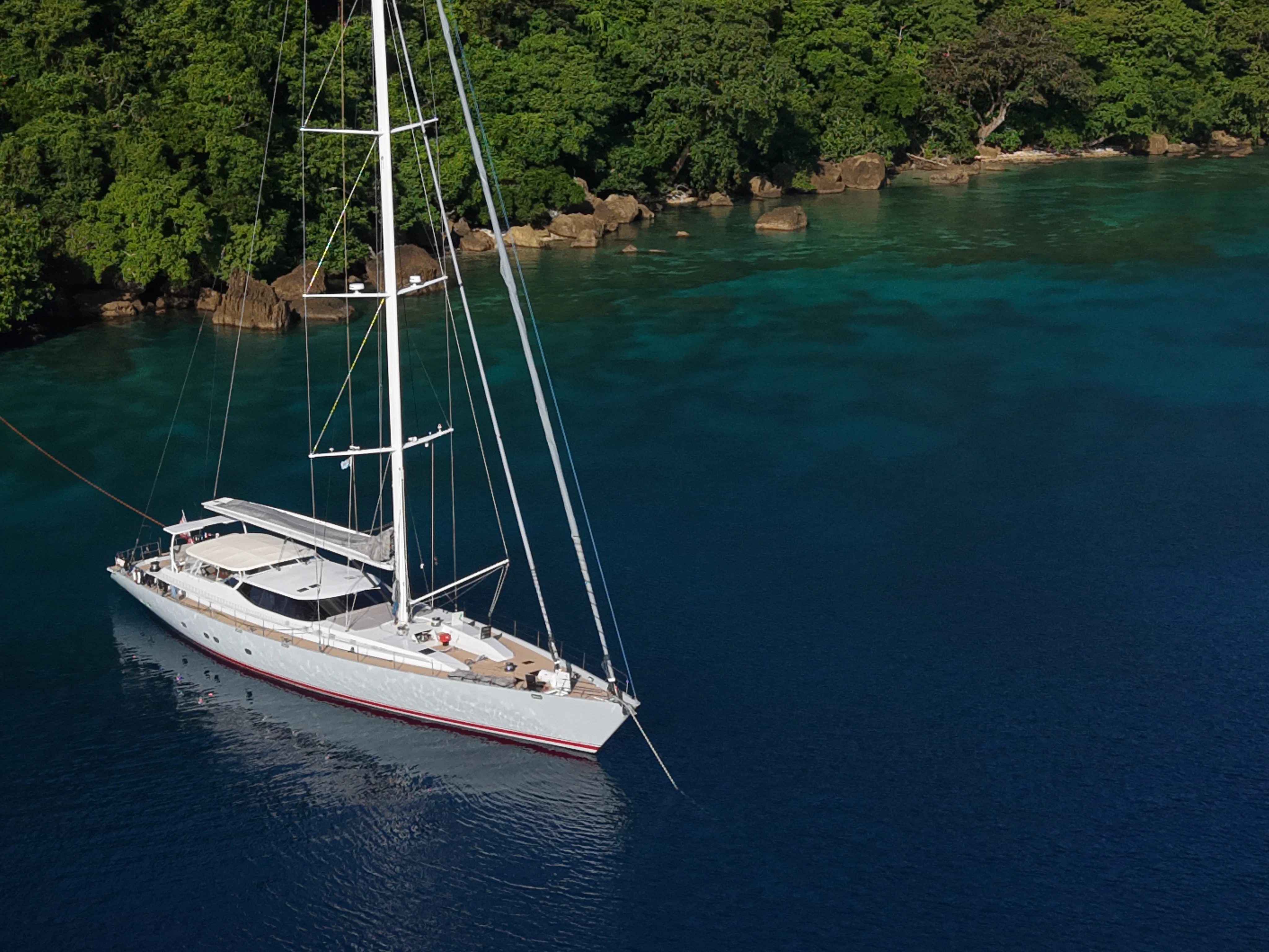 a boat on the water aboard RADIANCE Yacht for Charter