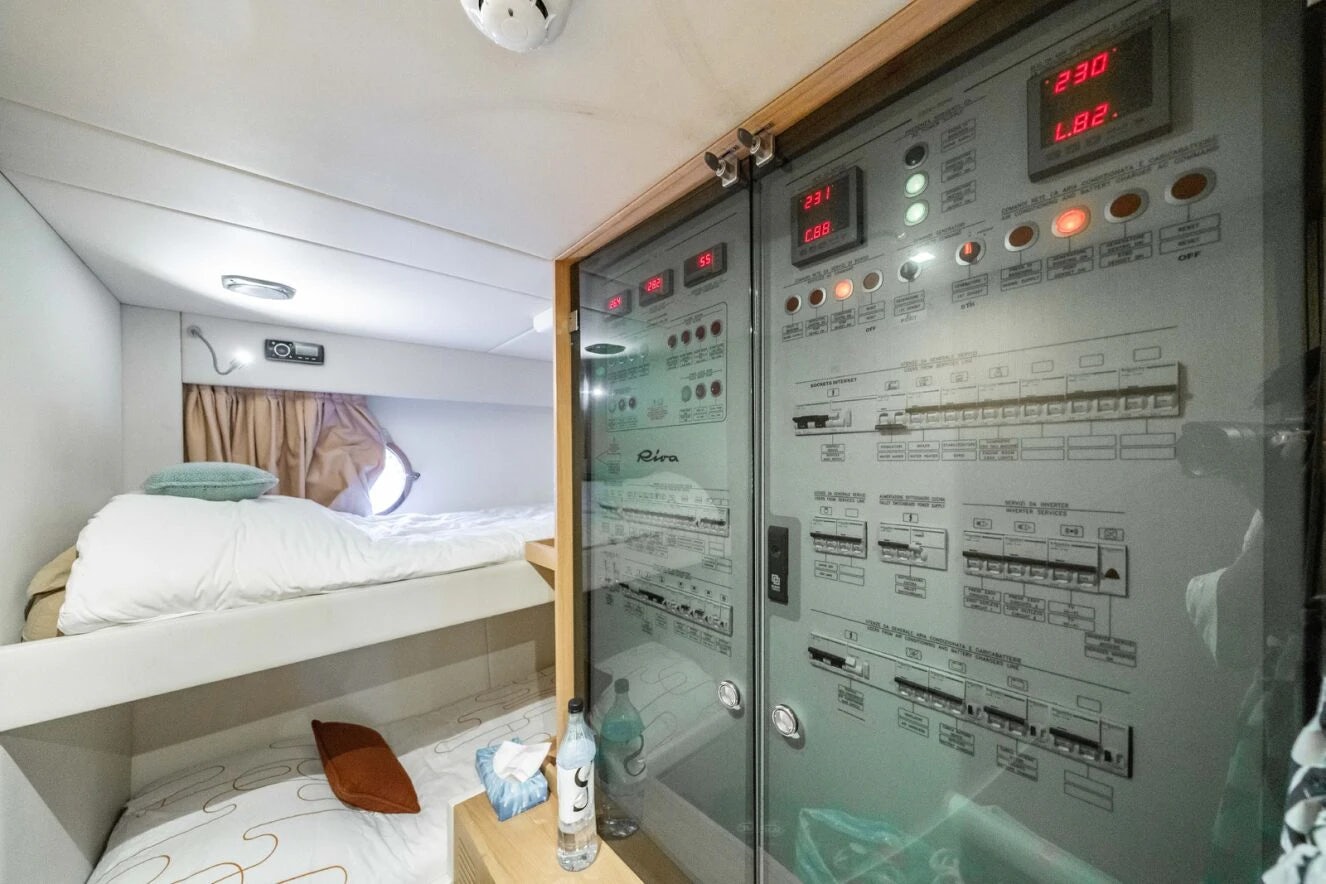 a person in a hospital bed aboard XANADU 76 Yacht for Sale