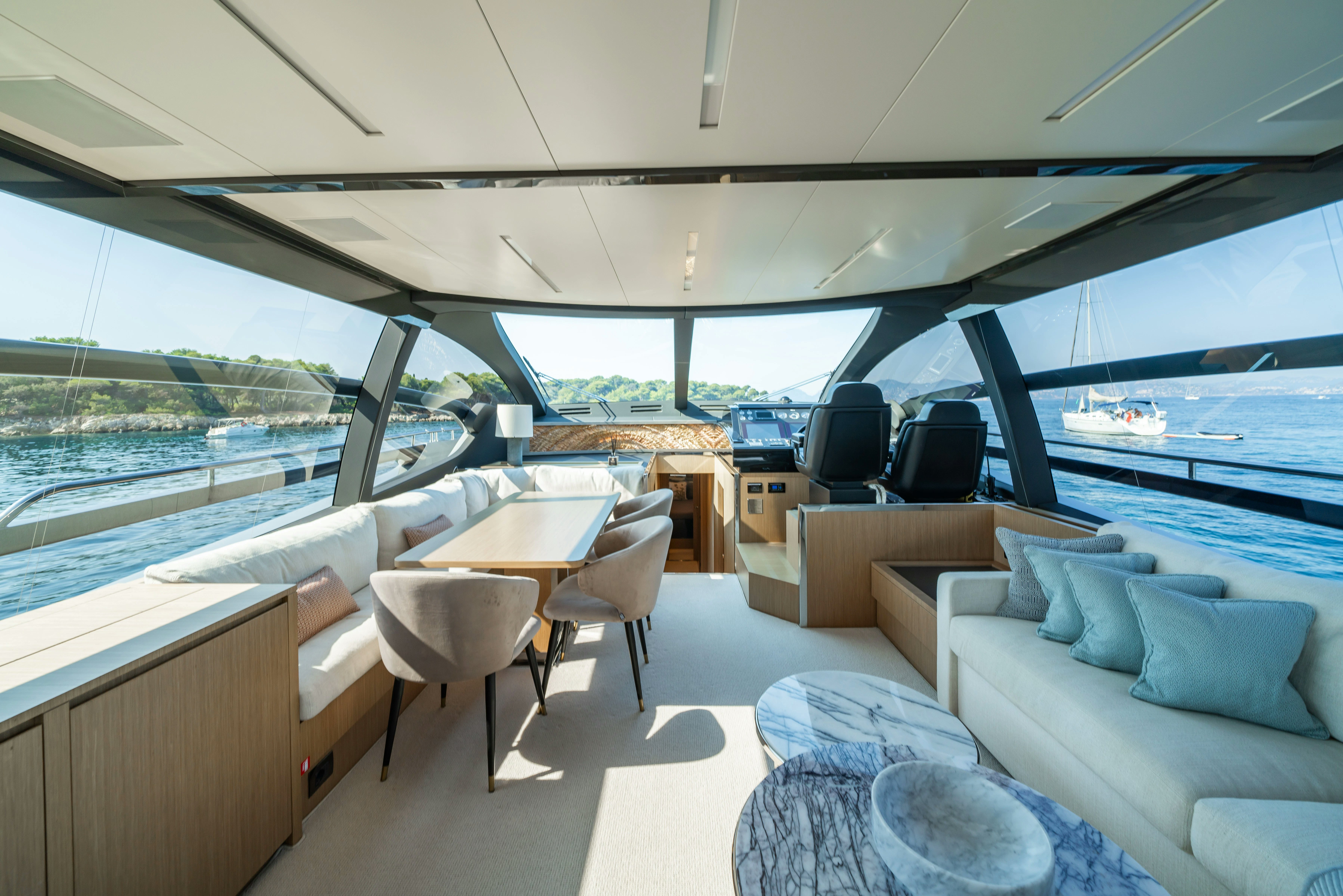 a boat with a table and chairs aboard XANADU 76 Yacht for Sale