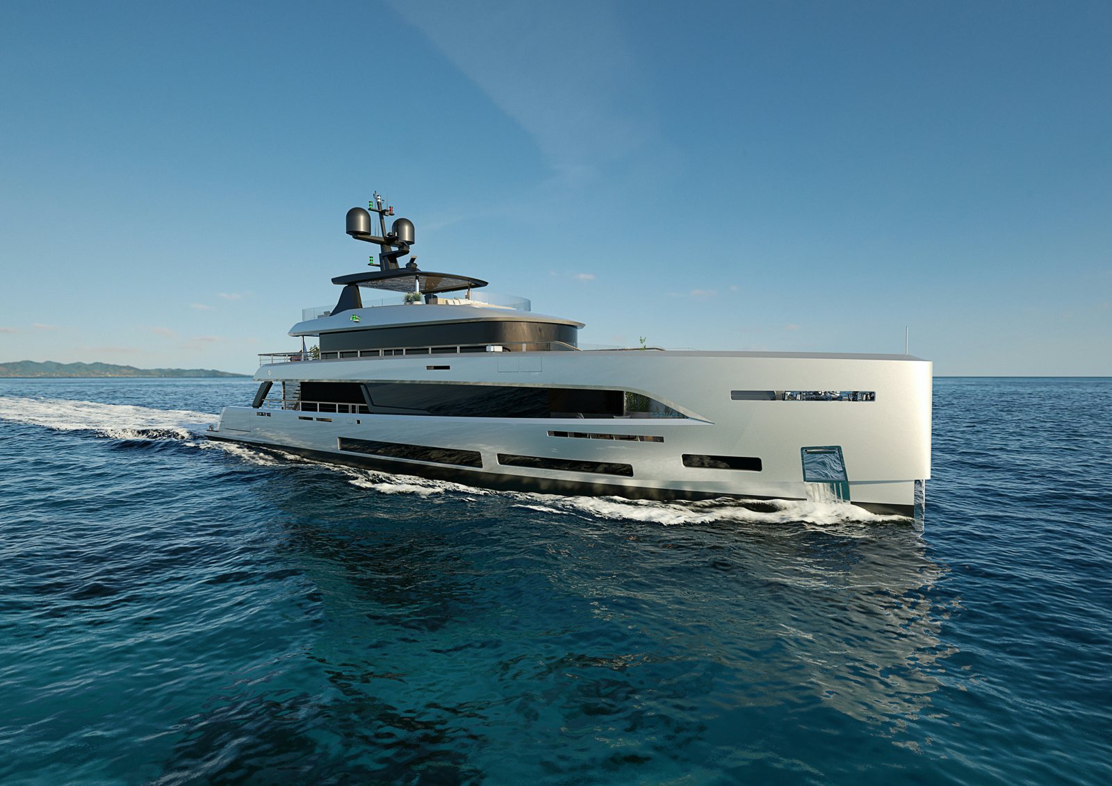 a white boat on the water aboard SIRENA 42M/01 Yacht for Sale