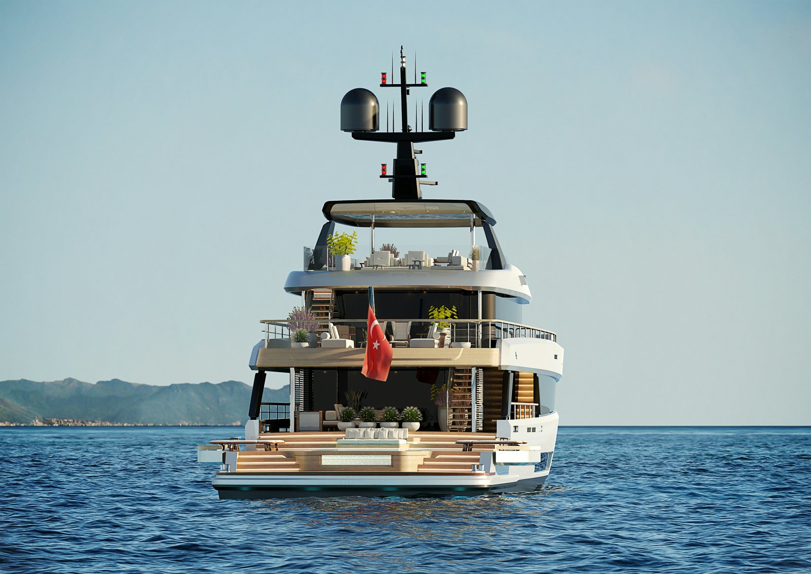 a large ship in the water with Thomas Point Shoal Light in the background aboard SIRENA 42M/01 Yacht for Sale