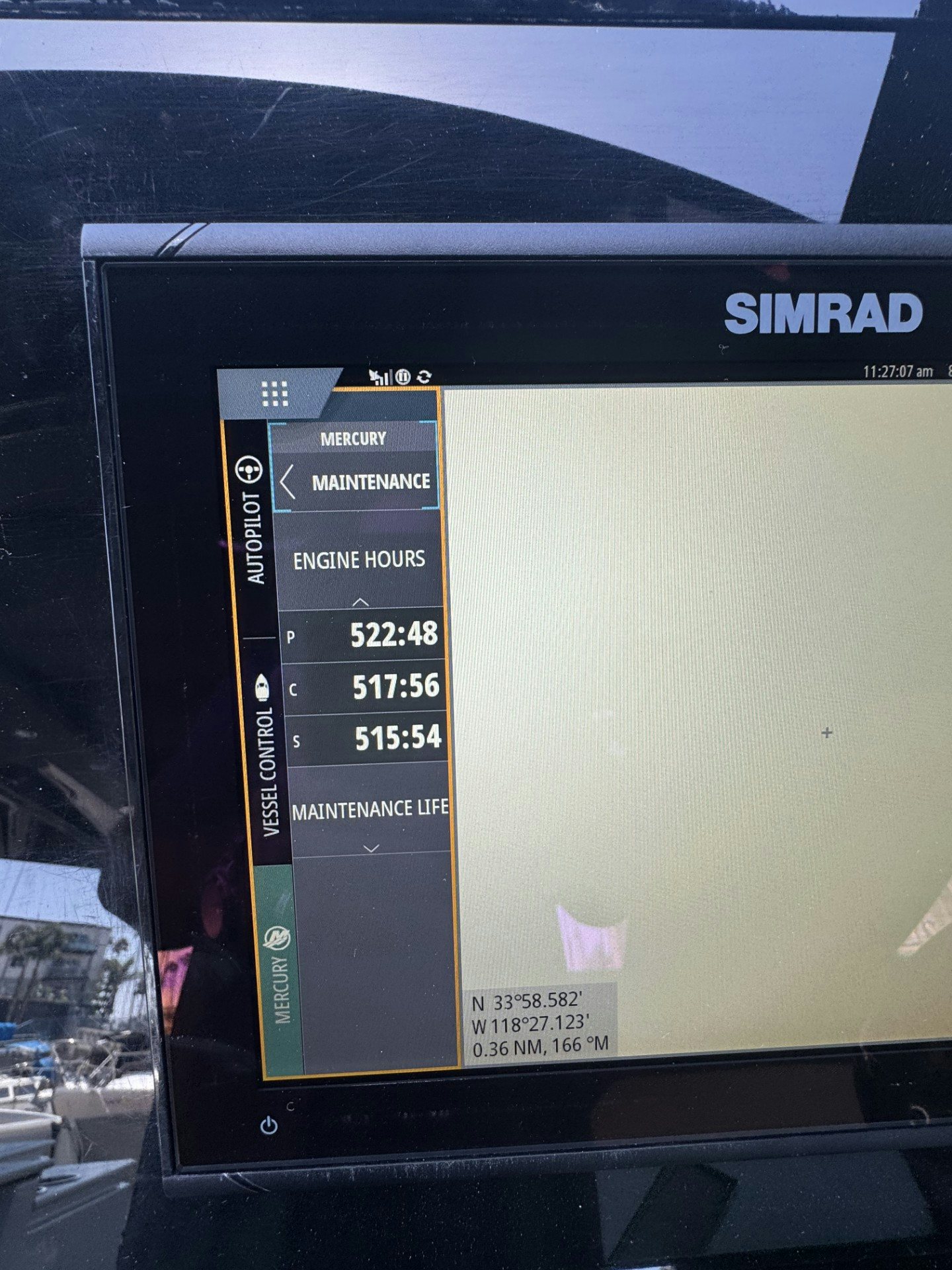 a computer screen with a black screen aboard TRUE Yacht for Sale