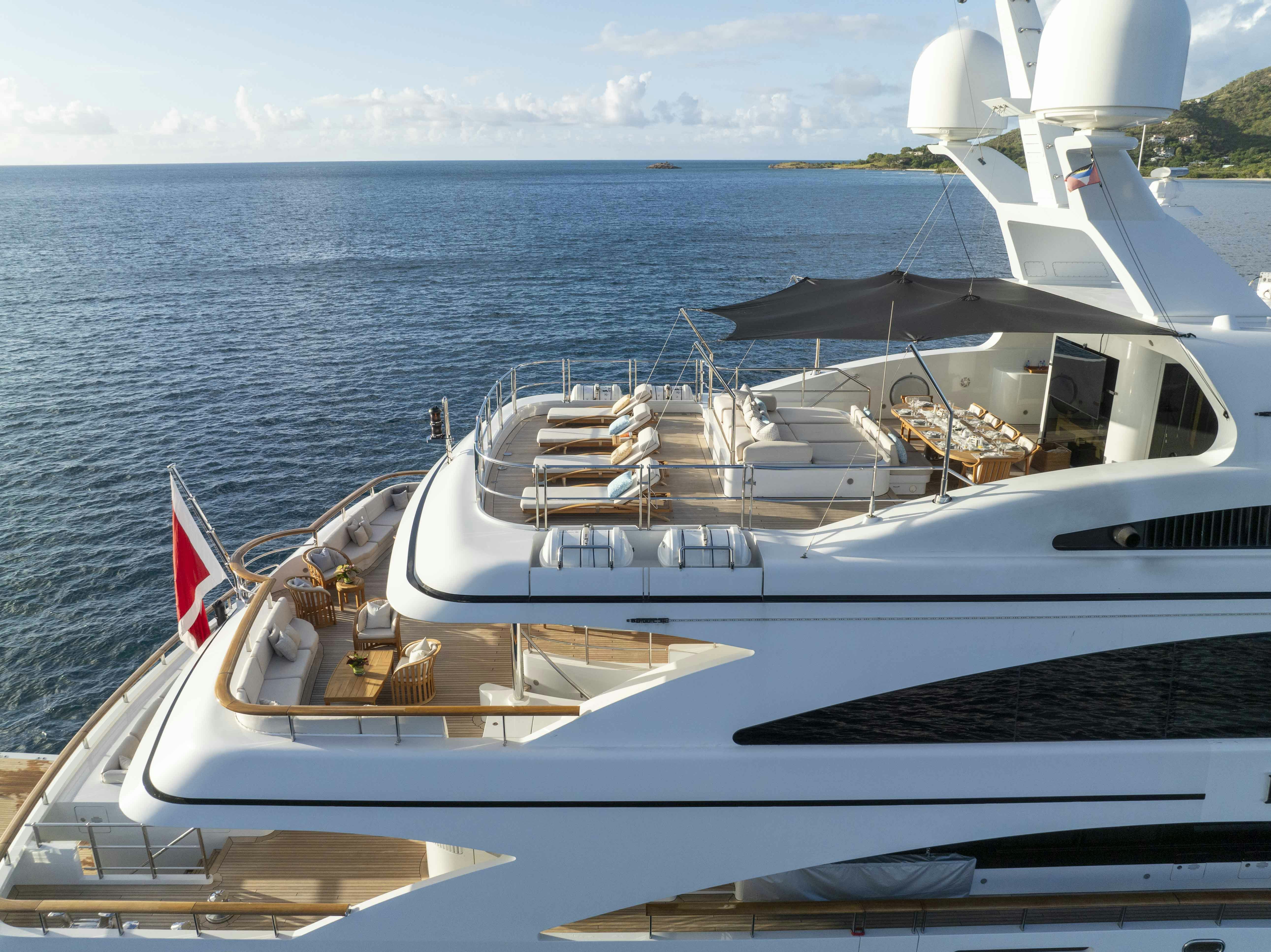 a boat on the water aboard LA BLANCA Yacht for Charter