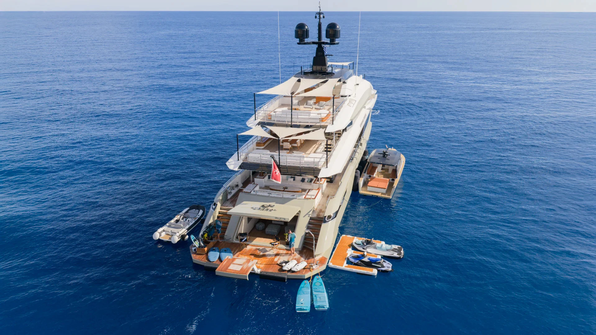 a large boat in the water aboard ETERNAL SPARK Yacht for Charter
