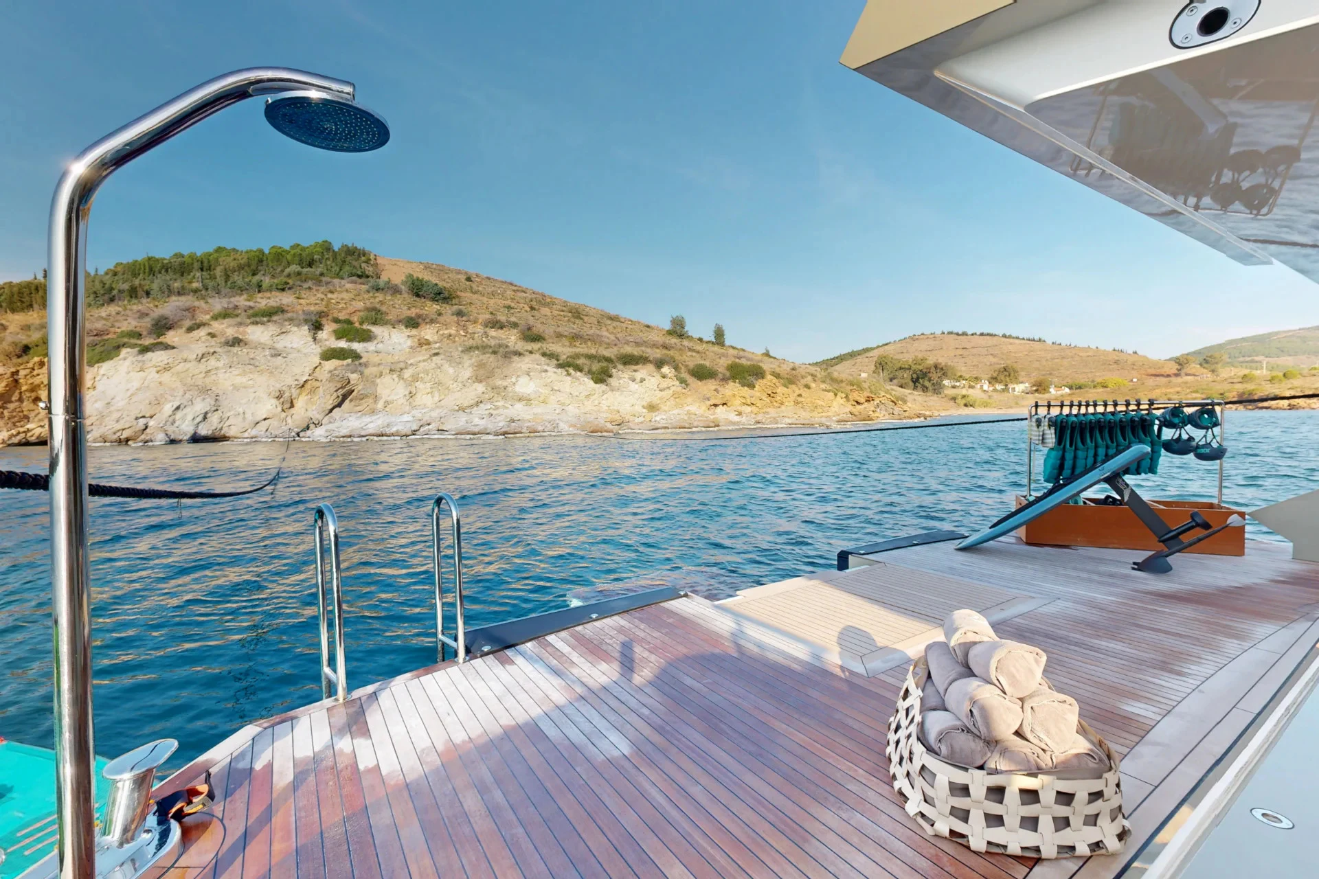 a boat on the water aboard ETERNAL SPARK Yacht for Charter