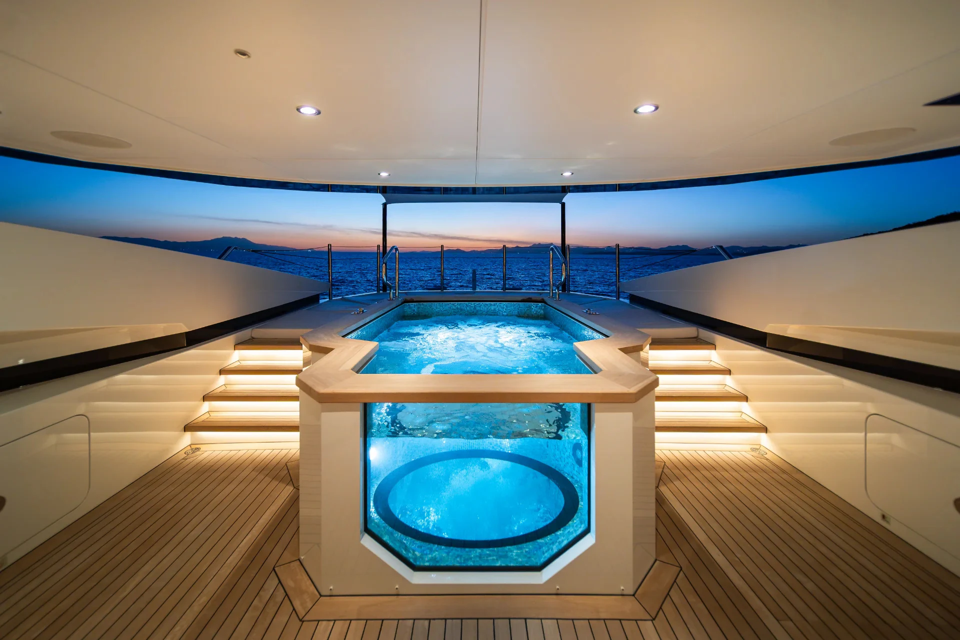 a swimming pool in a house aboard ETERNAL SPARK Yacht for Charter