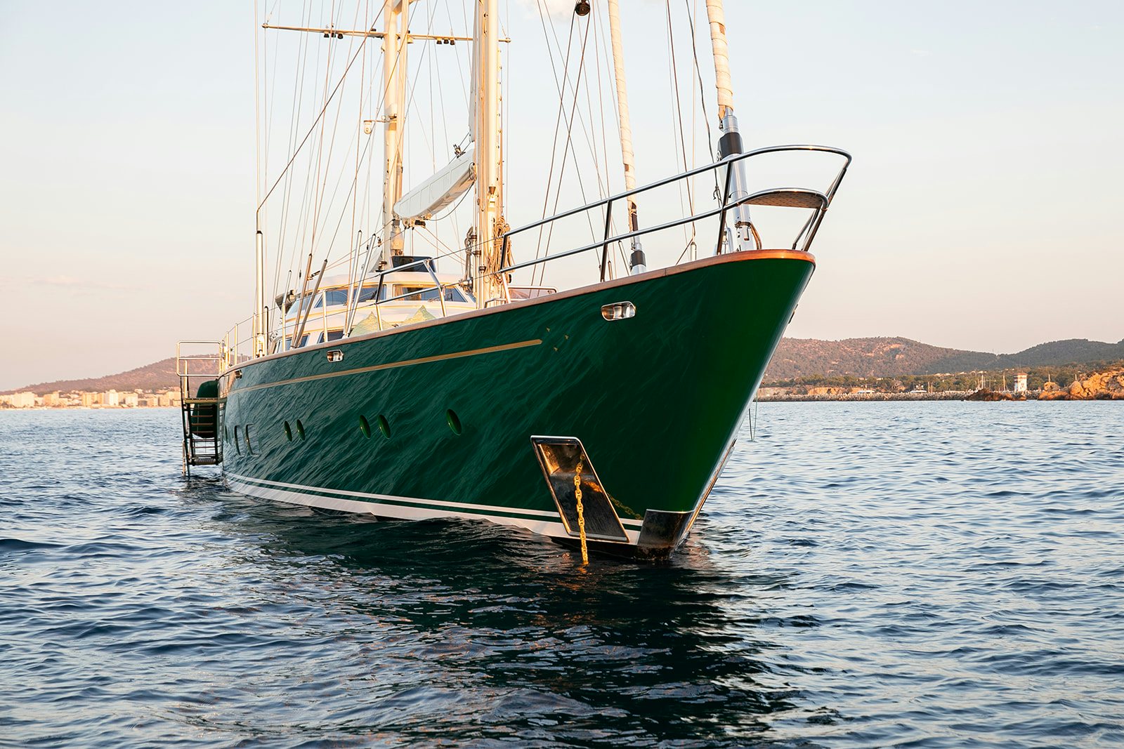 a large boat in the water aboard NORFOLK STAR Yacht for Sale