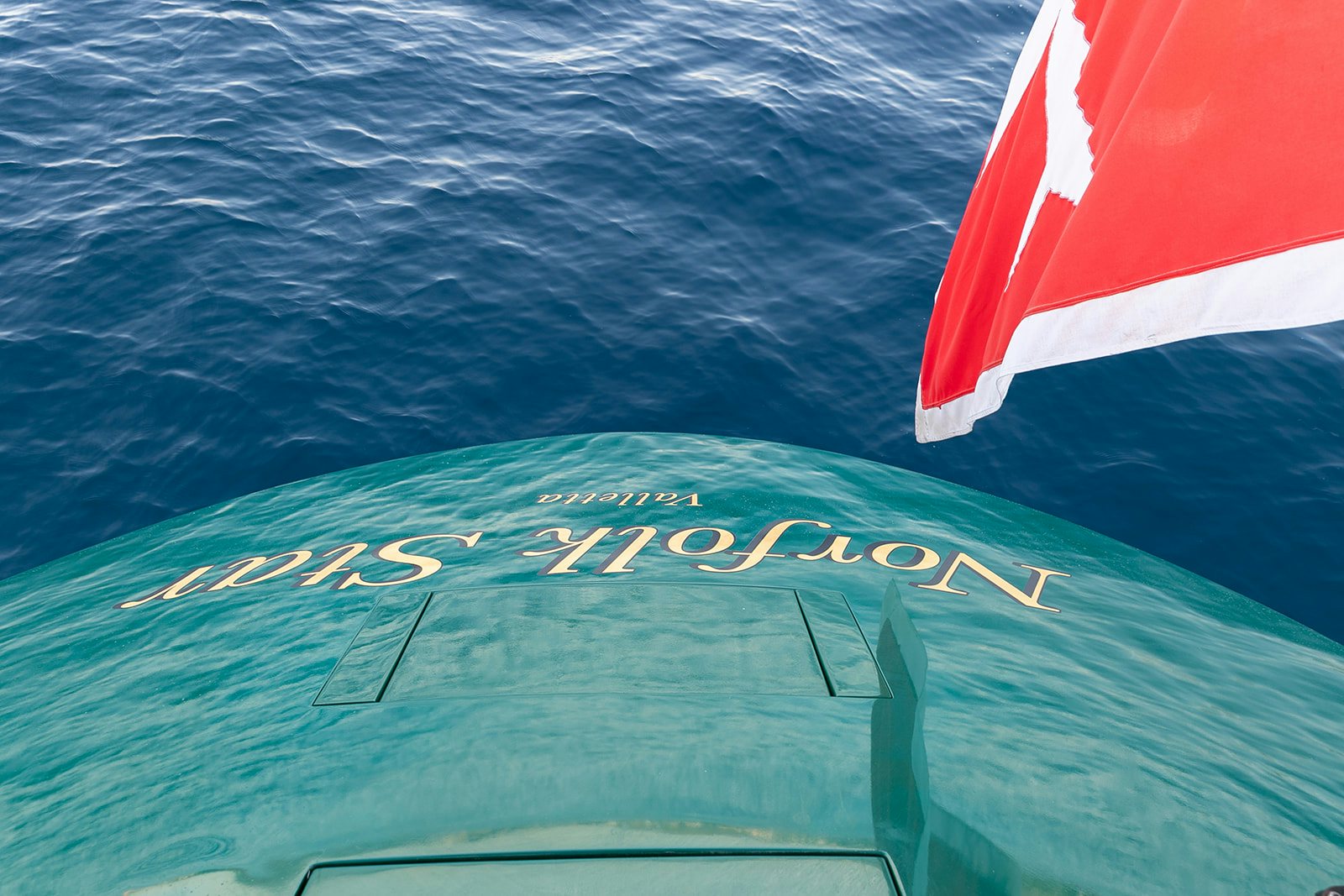 a flag on a boat aboard NORFOLK STAR Yacht for Sale