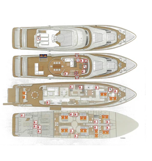 a couple of remote controls aboard CENTURION Yacht for Sale