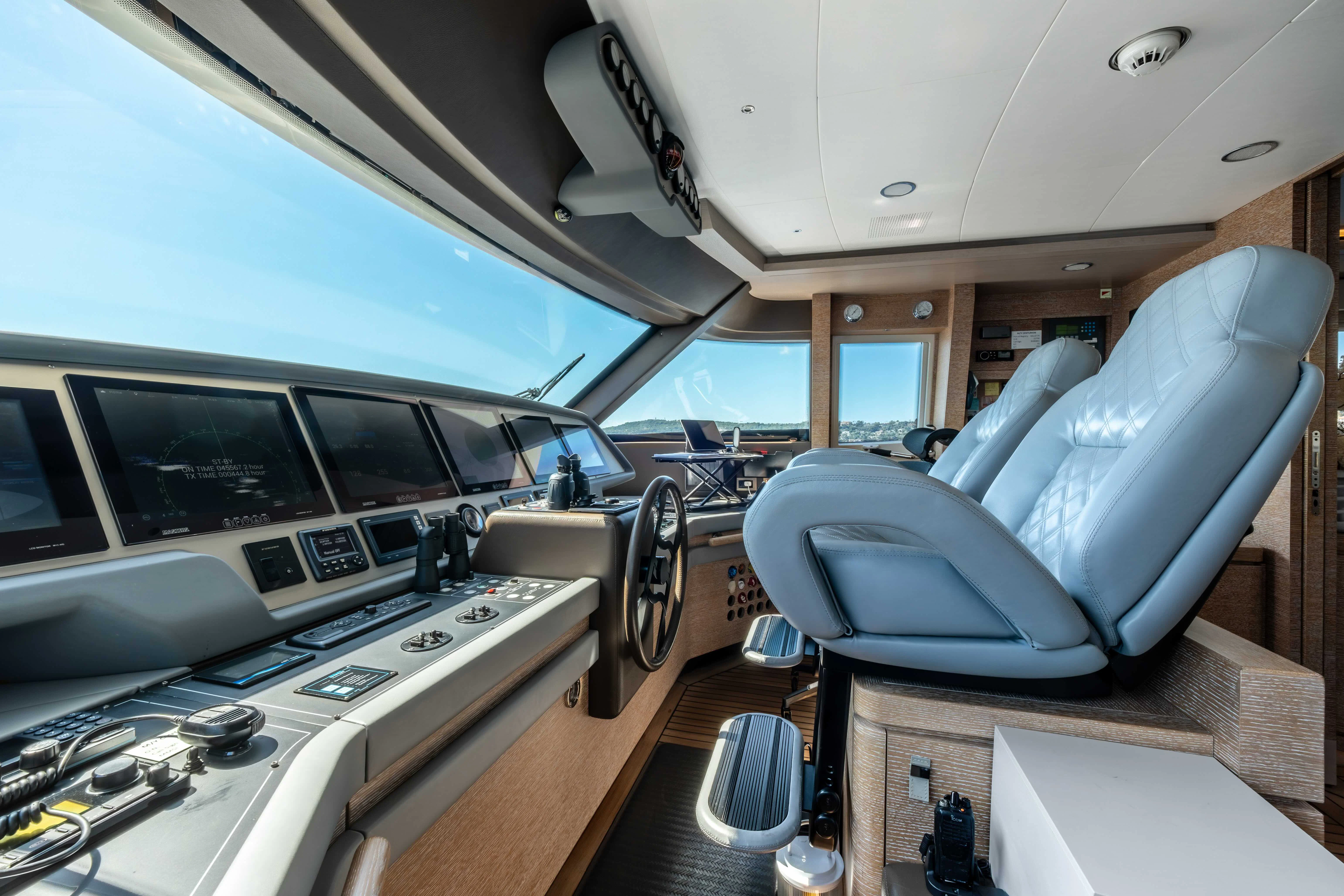 inside of a vehicle aboard CENTURION Yacht for Sale