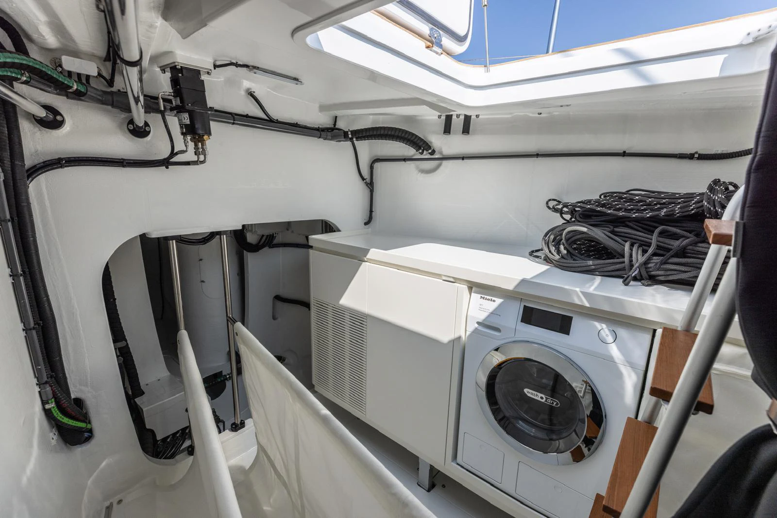 a machine with wires aboard WINDROCKER Yacht for Sale