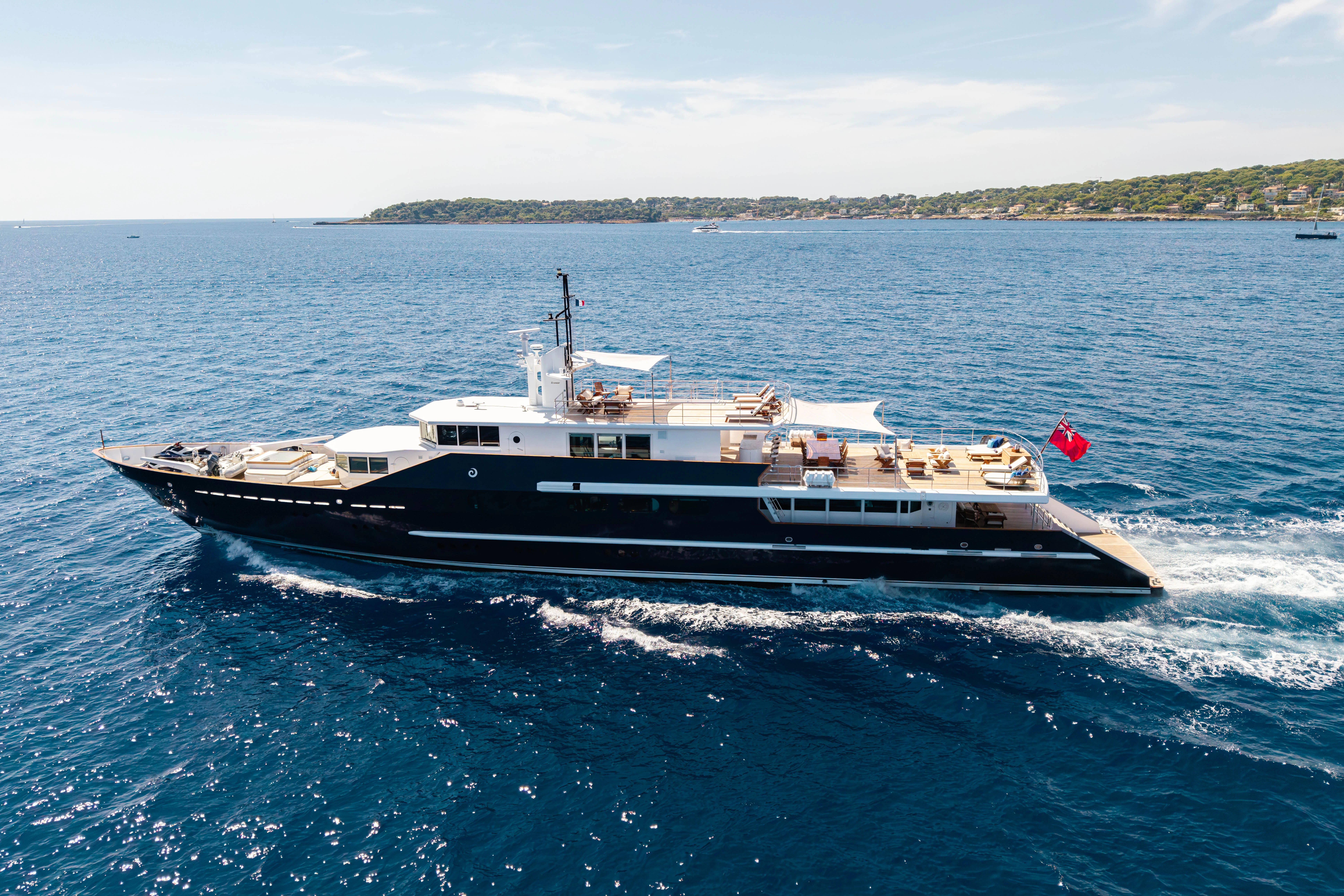 a boat on the water aboard KORU Yacht for Sale
