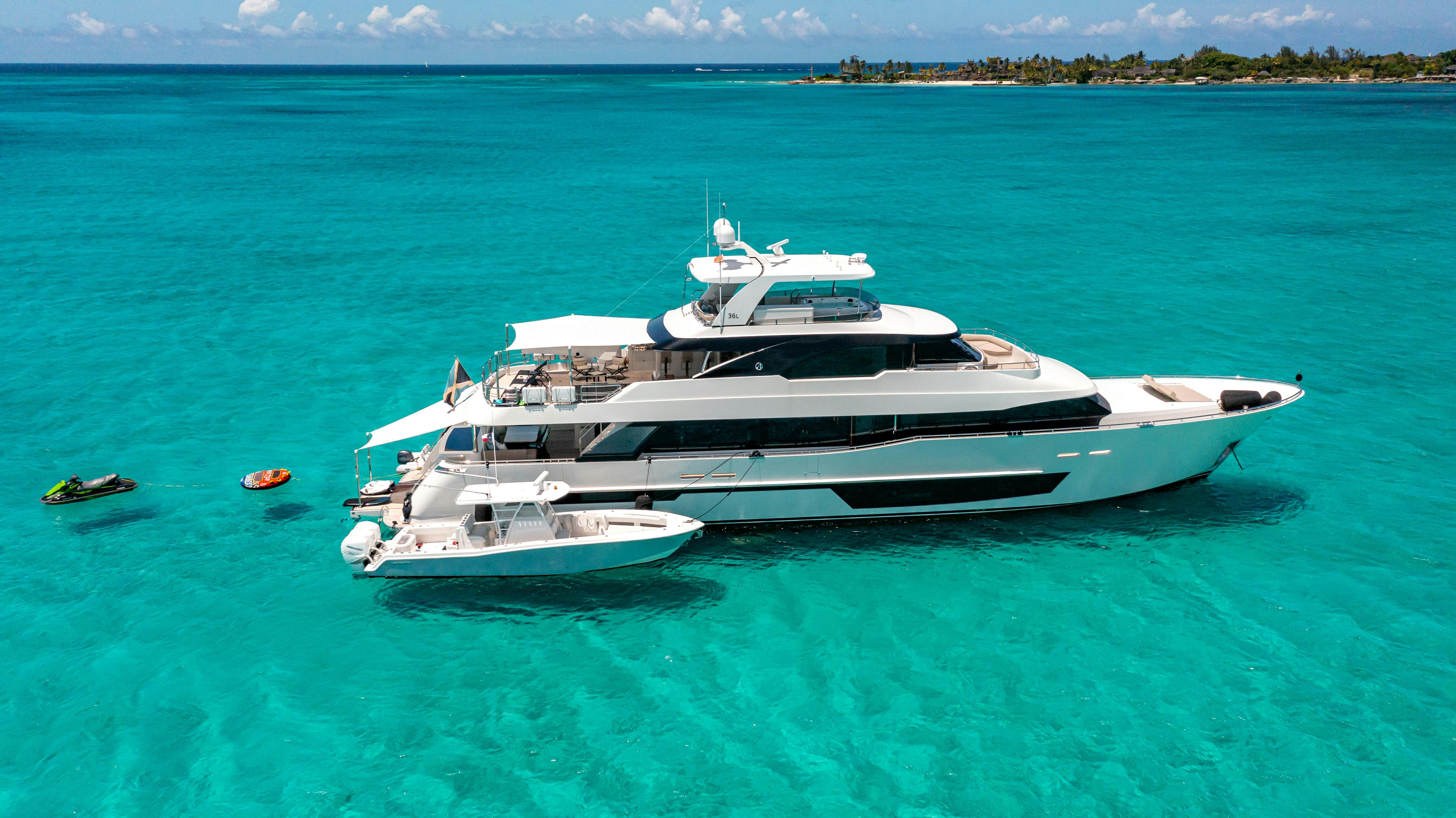 a boat in the water aboard I C Yacht for Charter