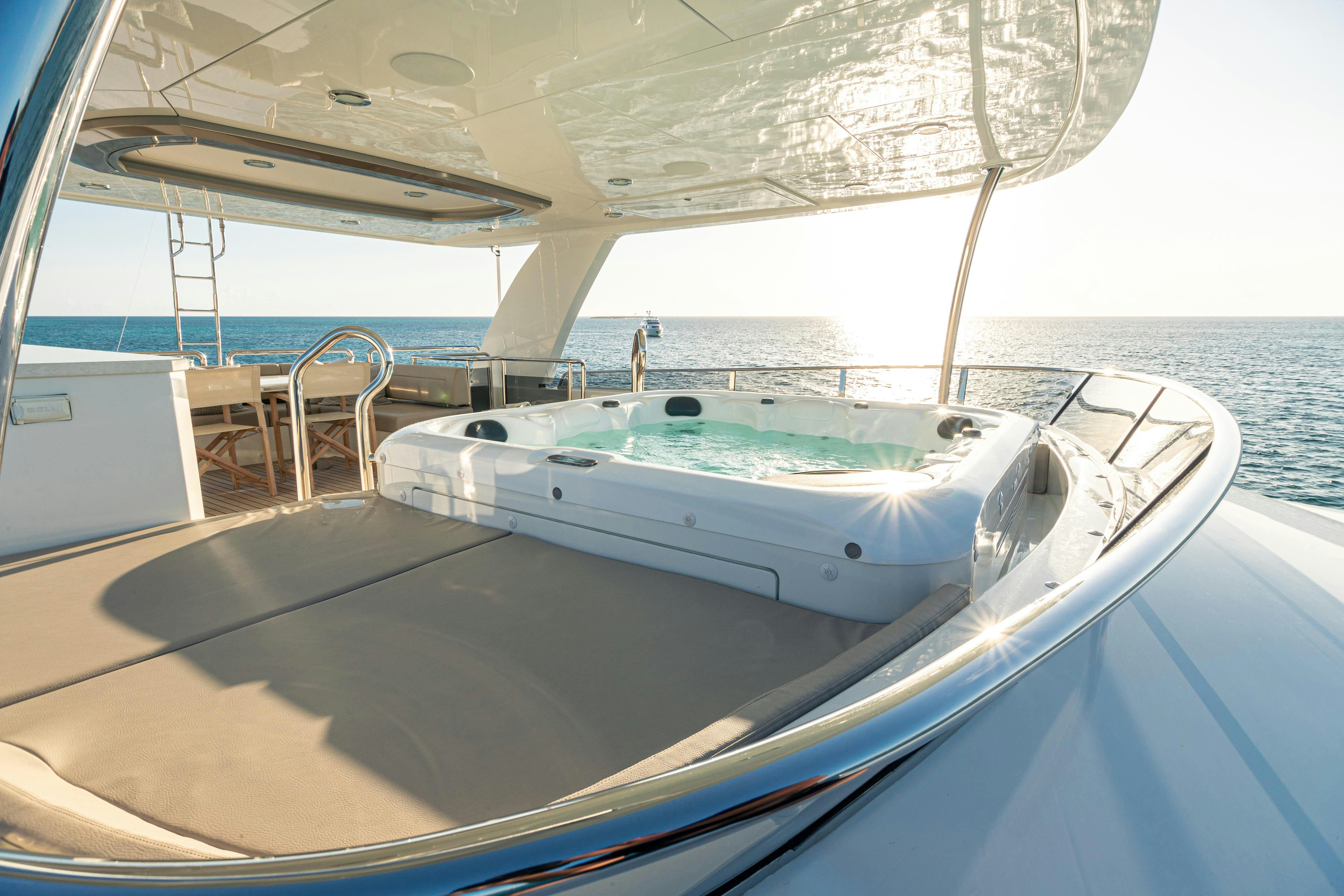 a large swimming pool aboard I C Yacht for Charter