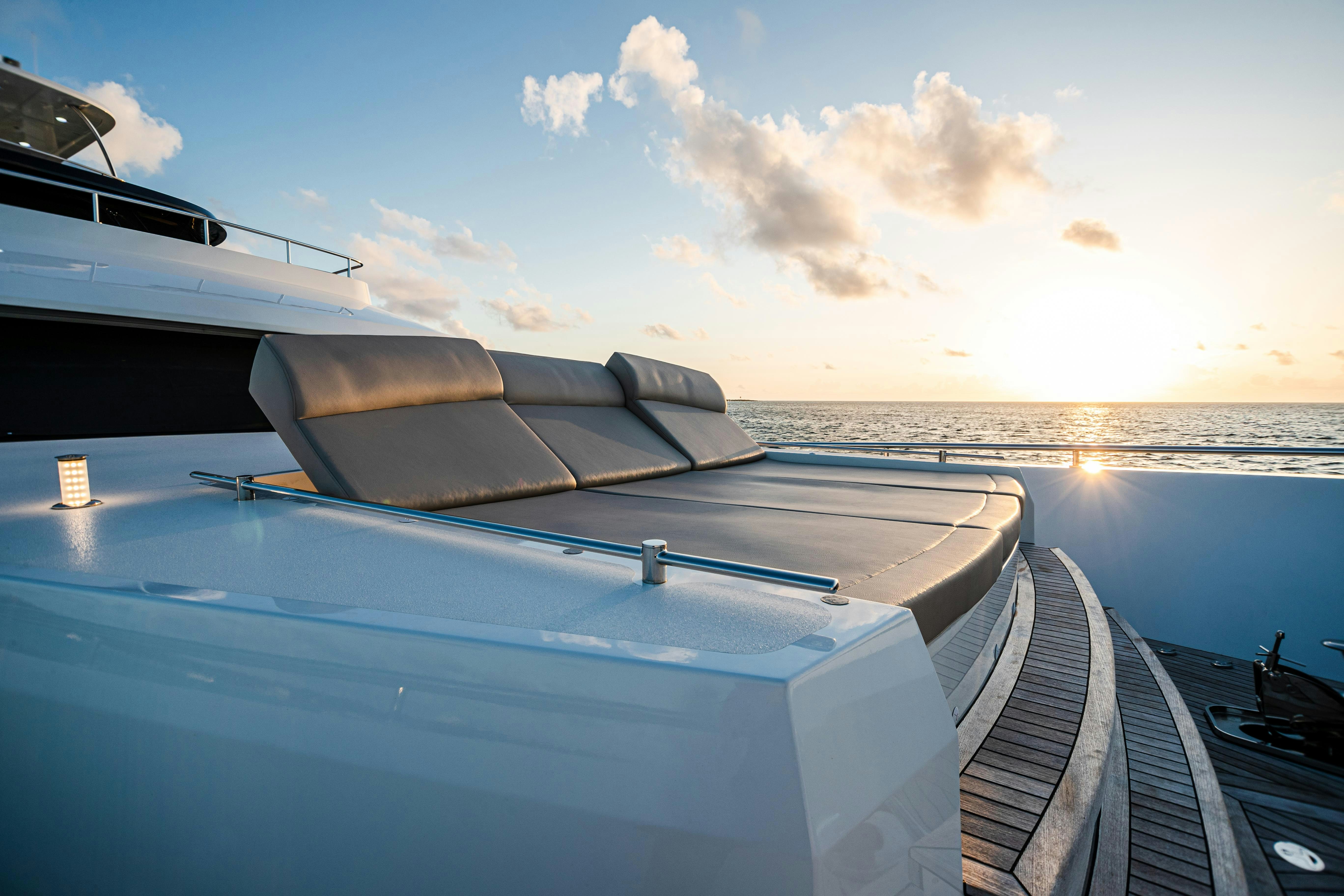 a boat on the water aboard I C Yacht for Charter