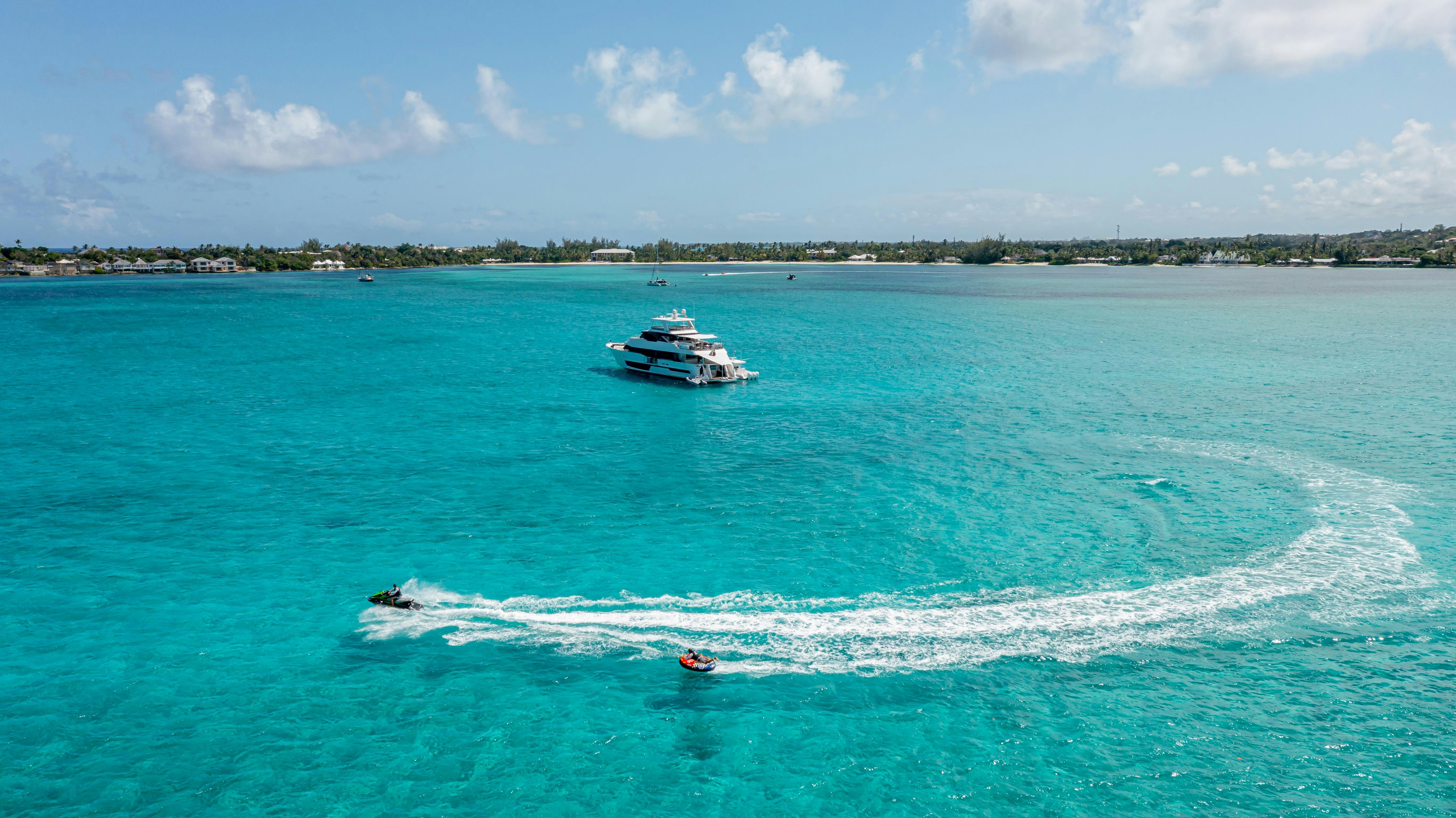 a boat on the water aboard I C Yacht for Charter