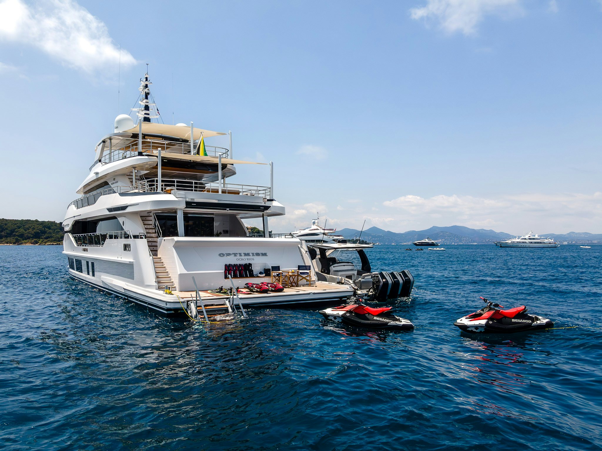 a boat in the water aboard OPTIMISM Yacht for Charter
