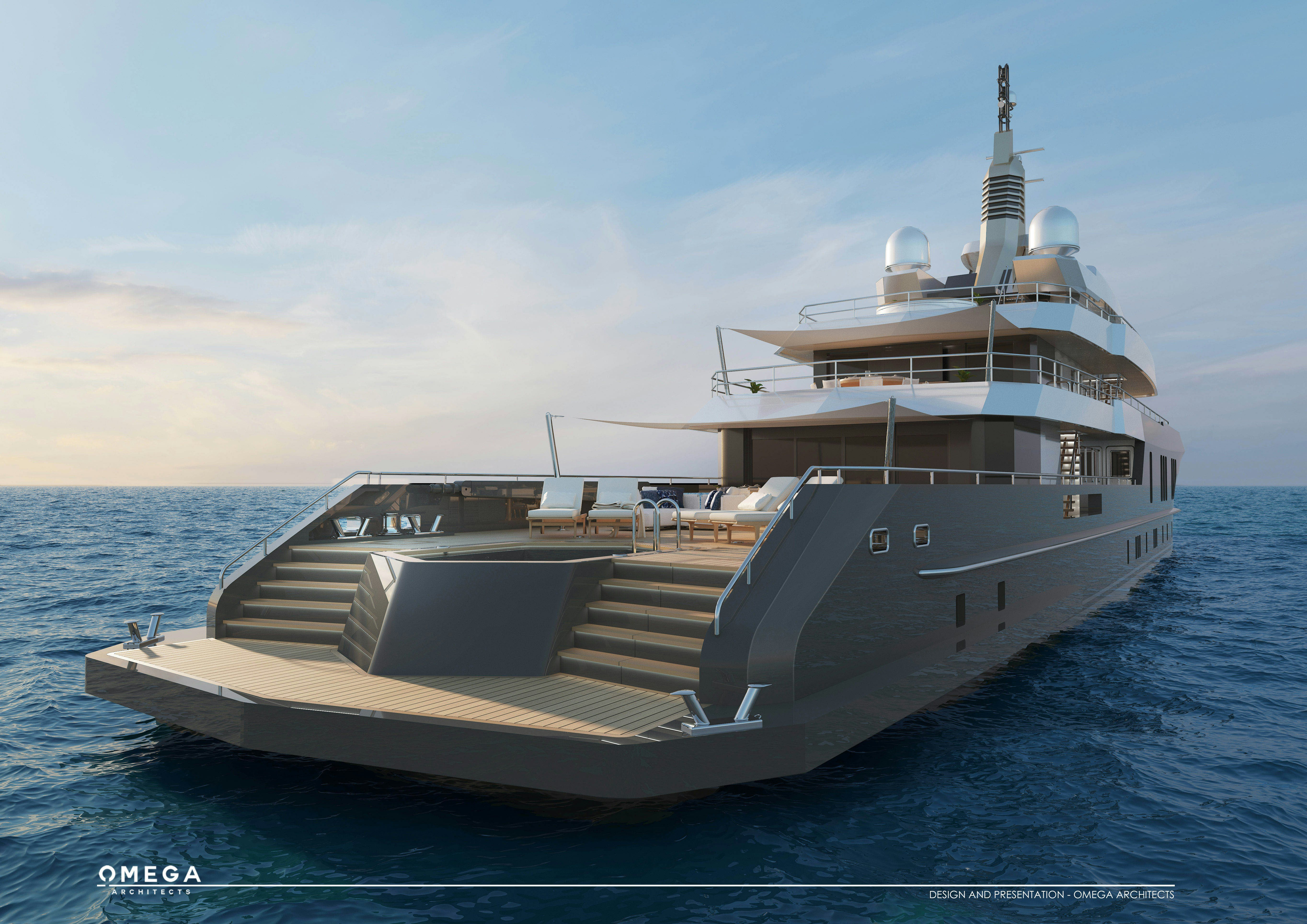 a large ship in the water aboard 54M SUPERYACHT HULL Yacht for Sale