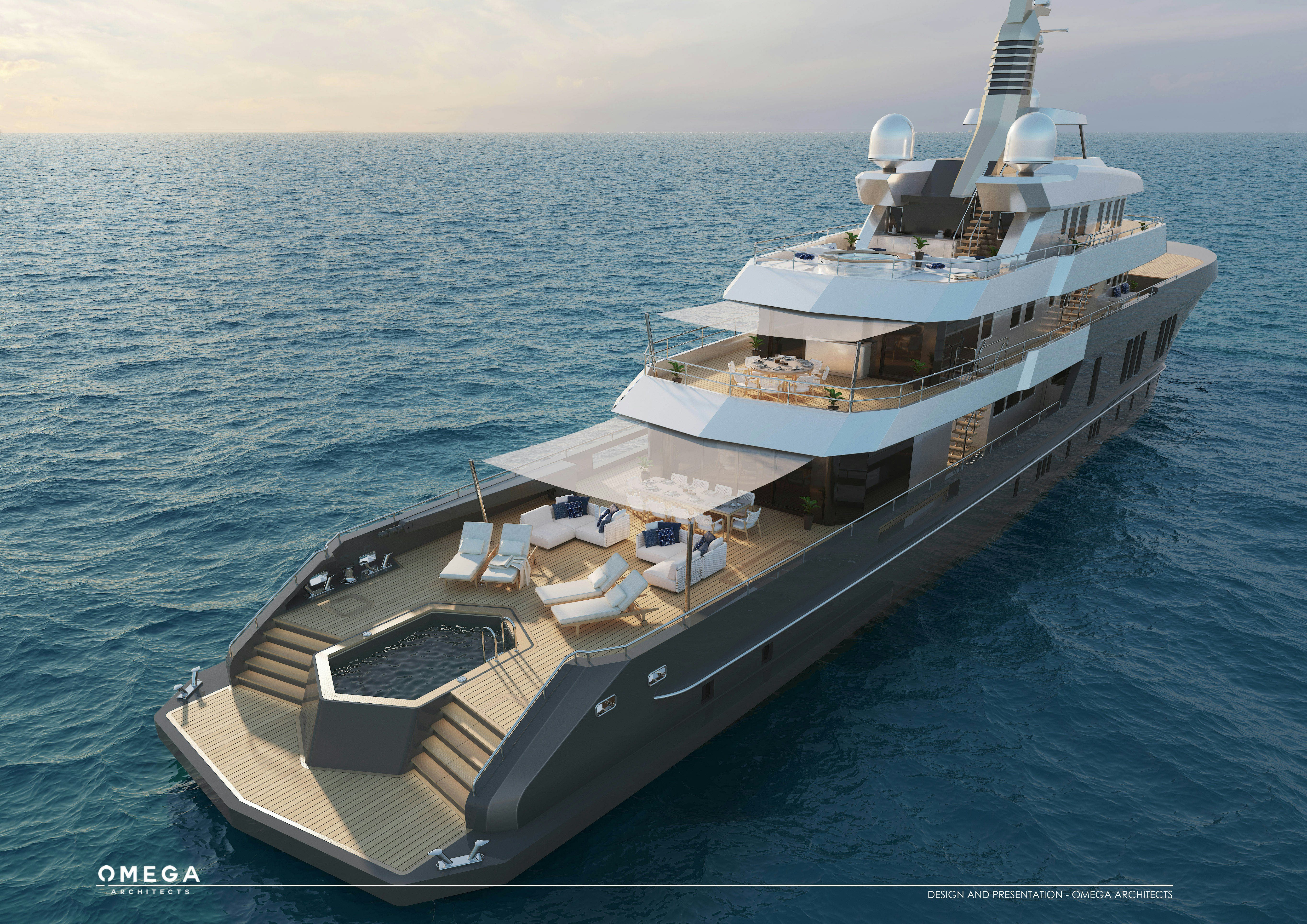 a boat on the water aboard 54M SUPERYACHT HULL Yacht for Sale