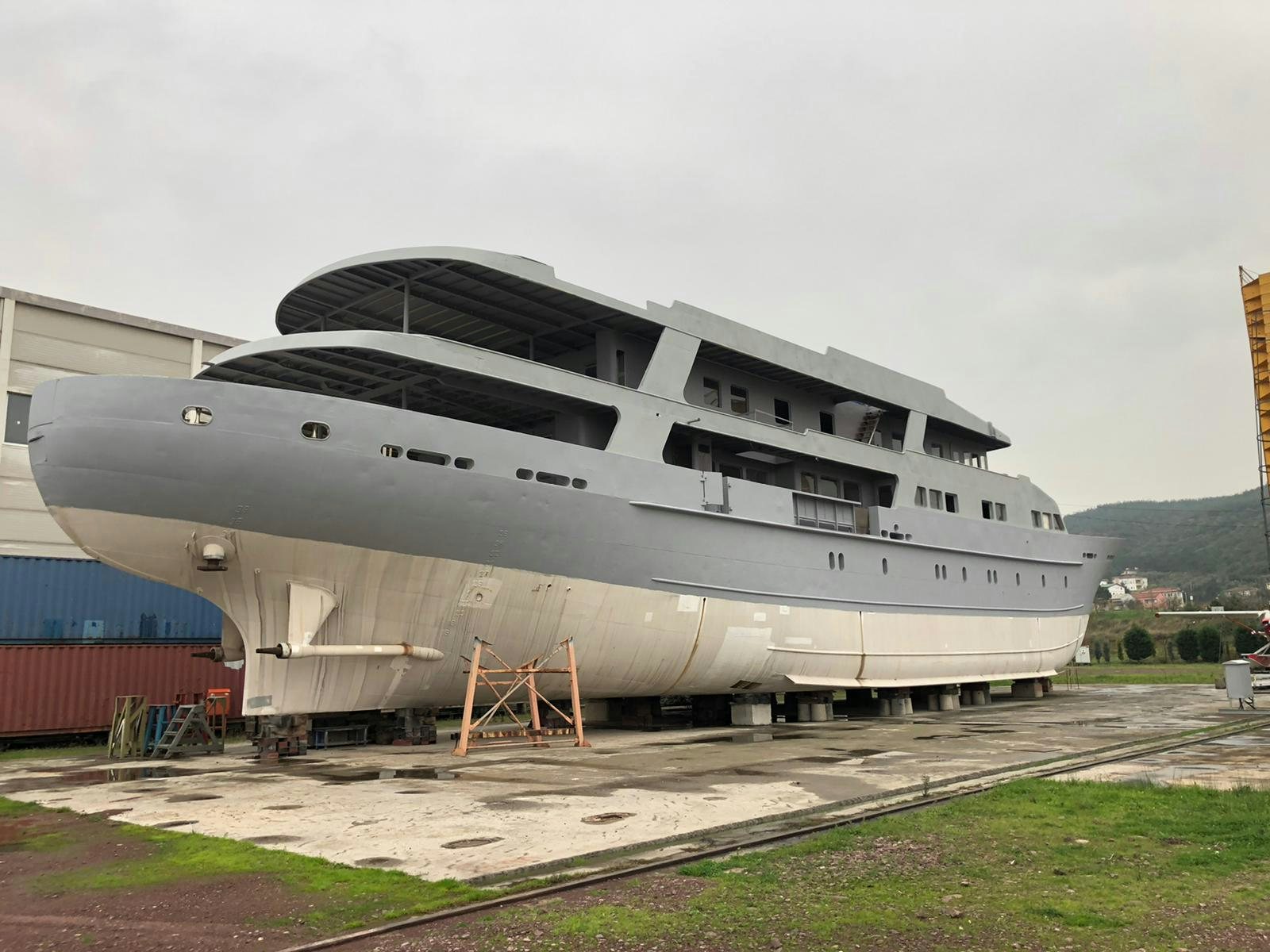 a large white building aboard 54M SUPERYACHT HULL Yacht for Sale