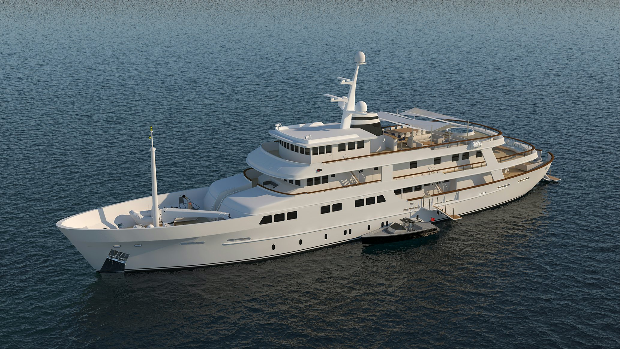 a boat in the water aboard 54M SUPERYACHT HULL Yacht for Sale