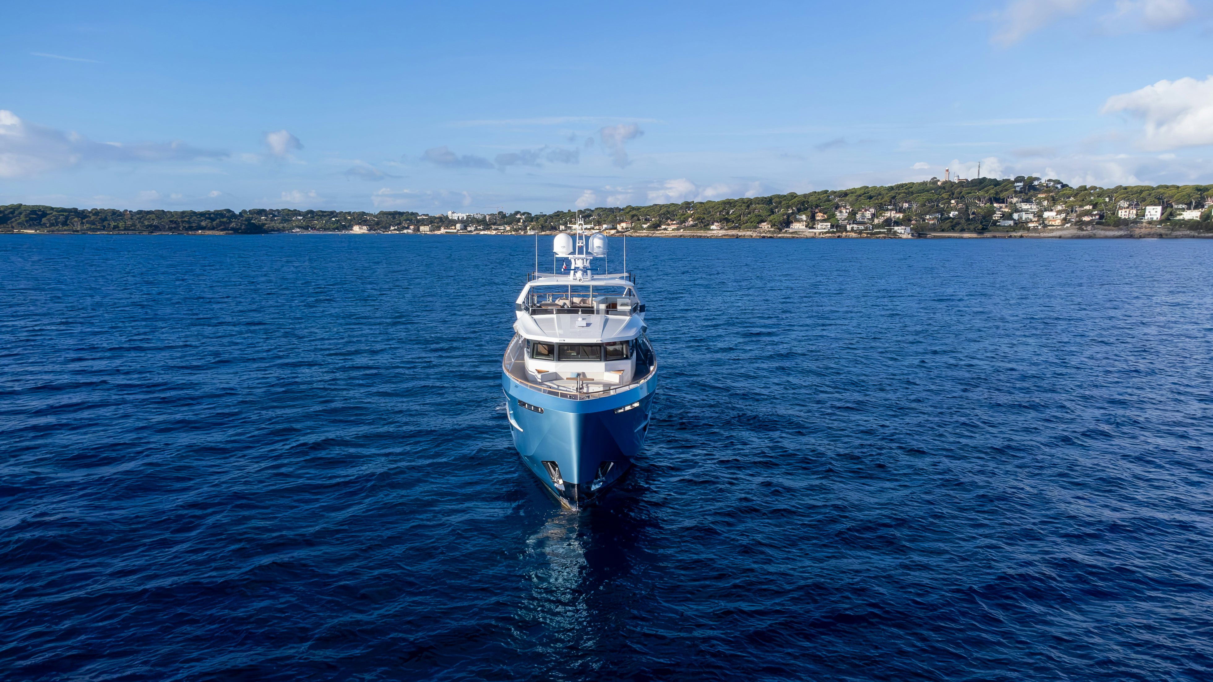 a boat in the water aboard RAY Yacht for Sale