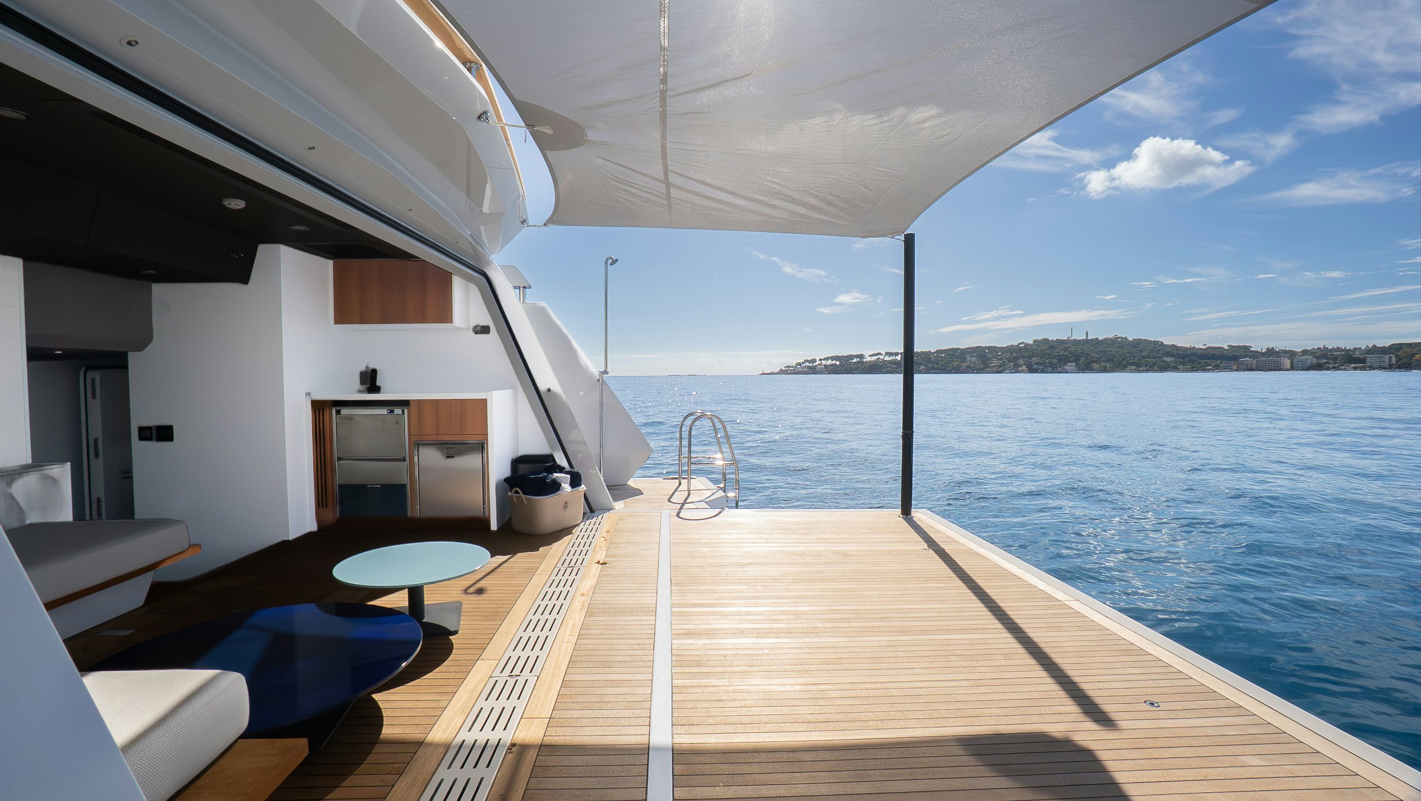 a boat on the water aboard RAY Yacht for Sale