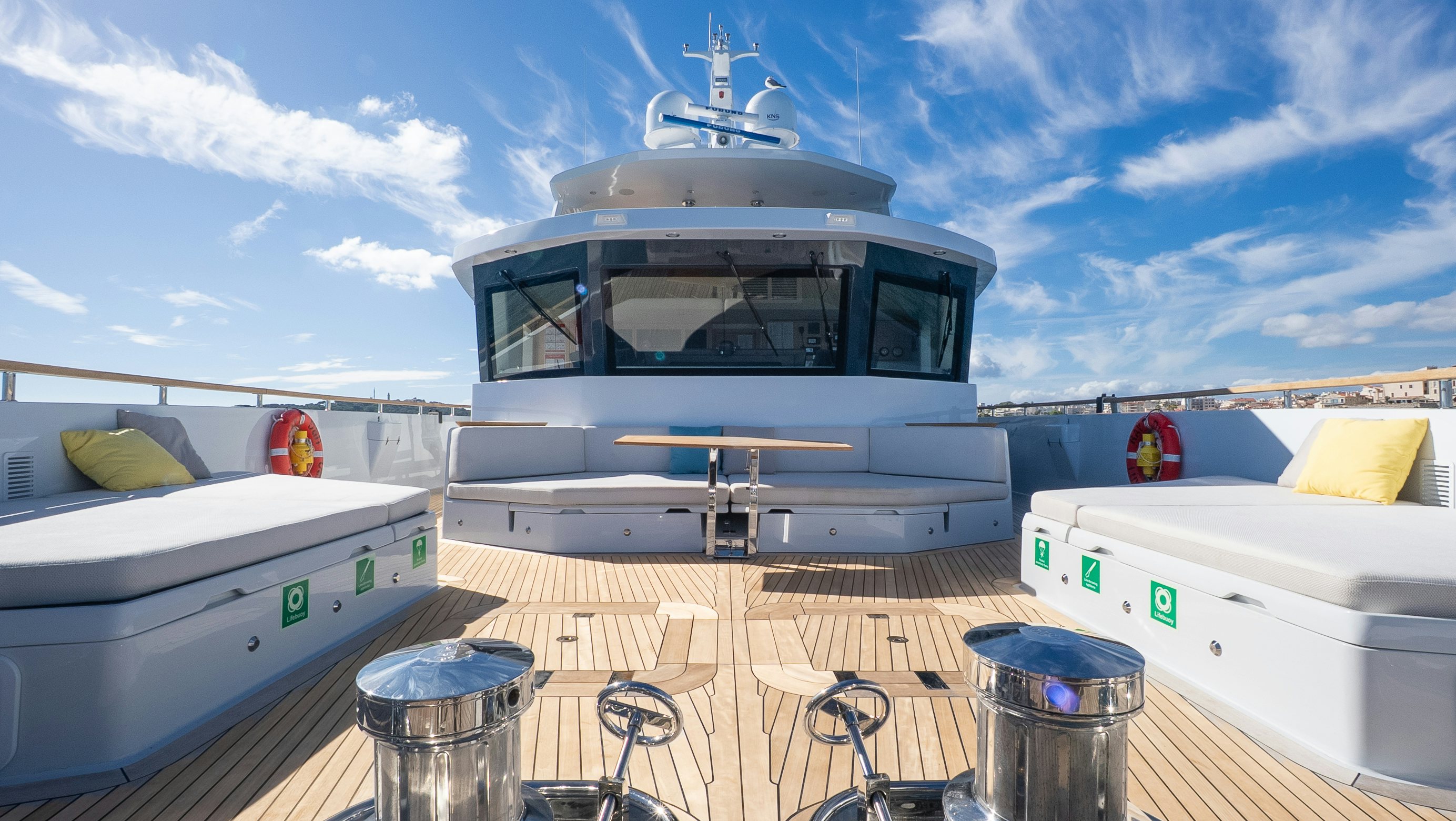 a boat on a trailer aboard RAY Yacht for Sale