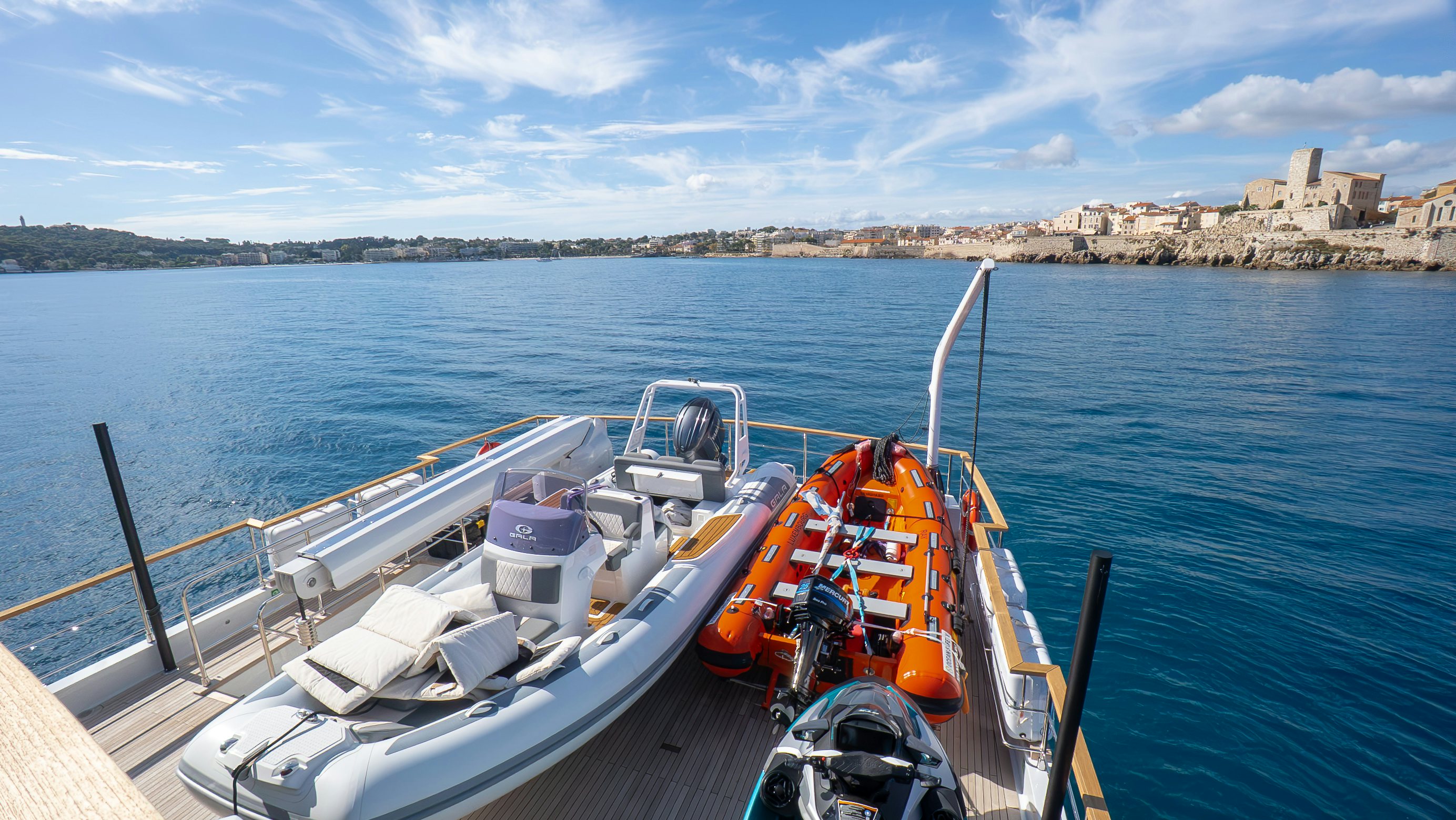 a boat on the water aboard RAY Yacht for Sale
