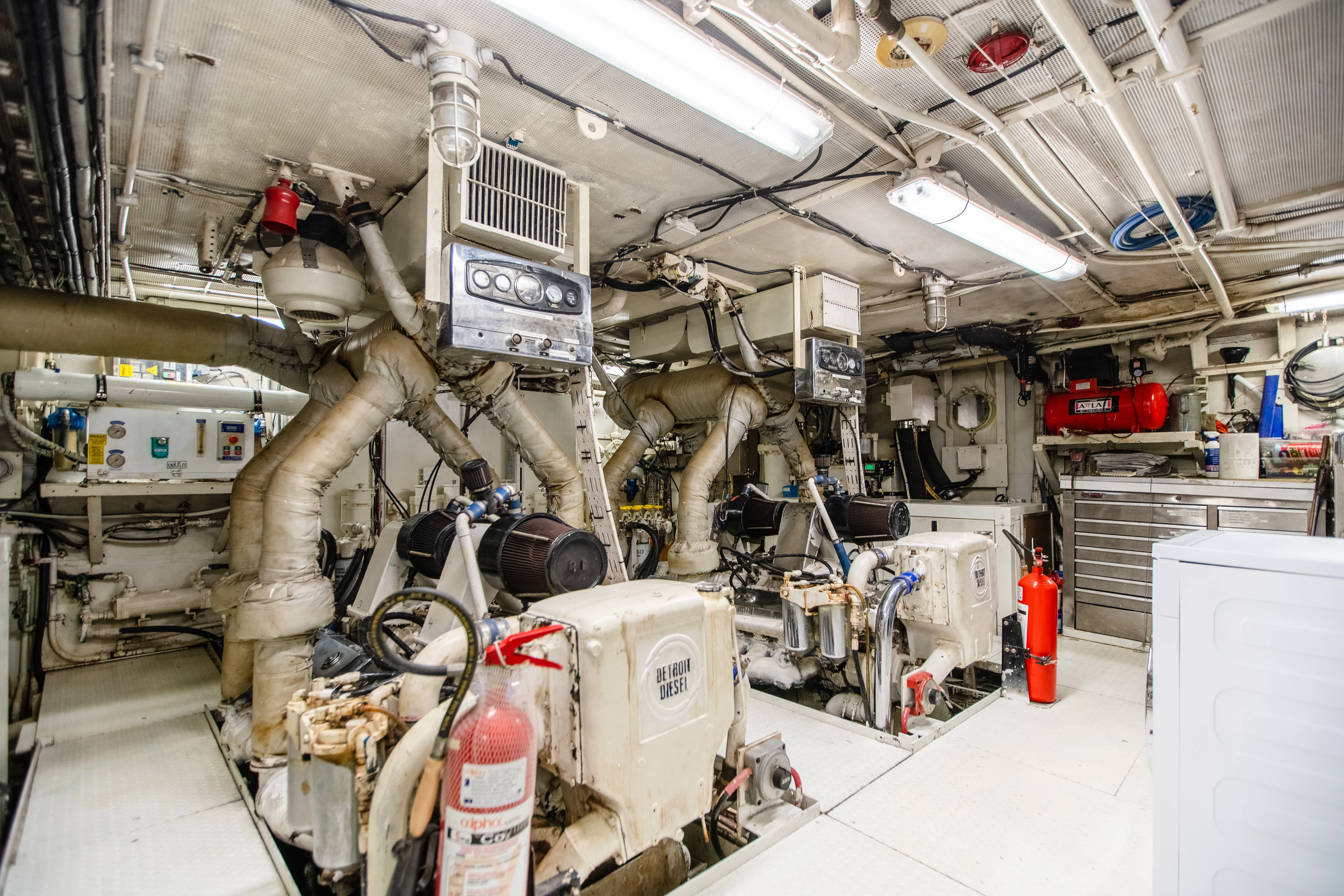 a large factory with machinery aboard ALHAMBRA Yacht for Sale