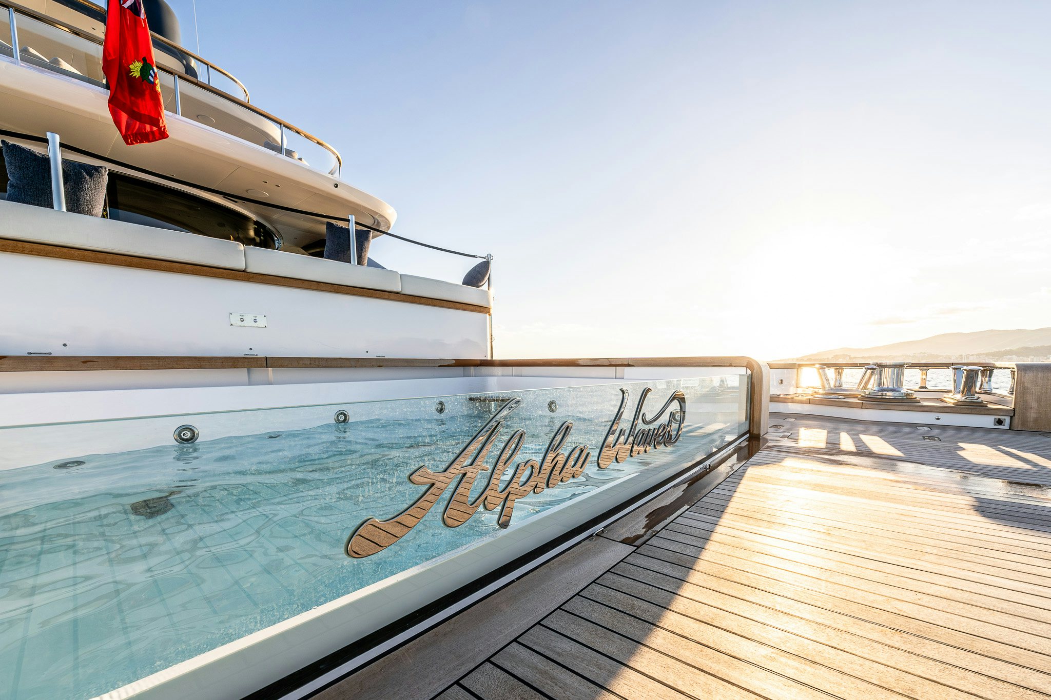 a boat on the water aboard ALPHA WAVES Yacht for Charter