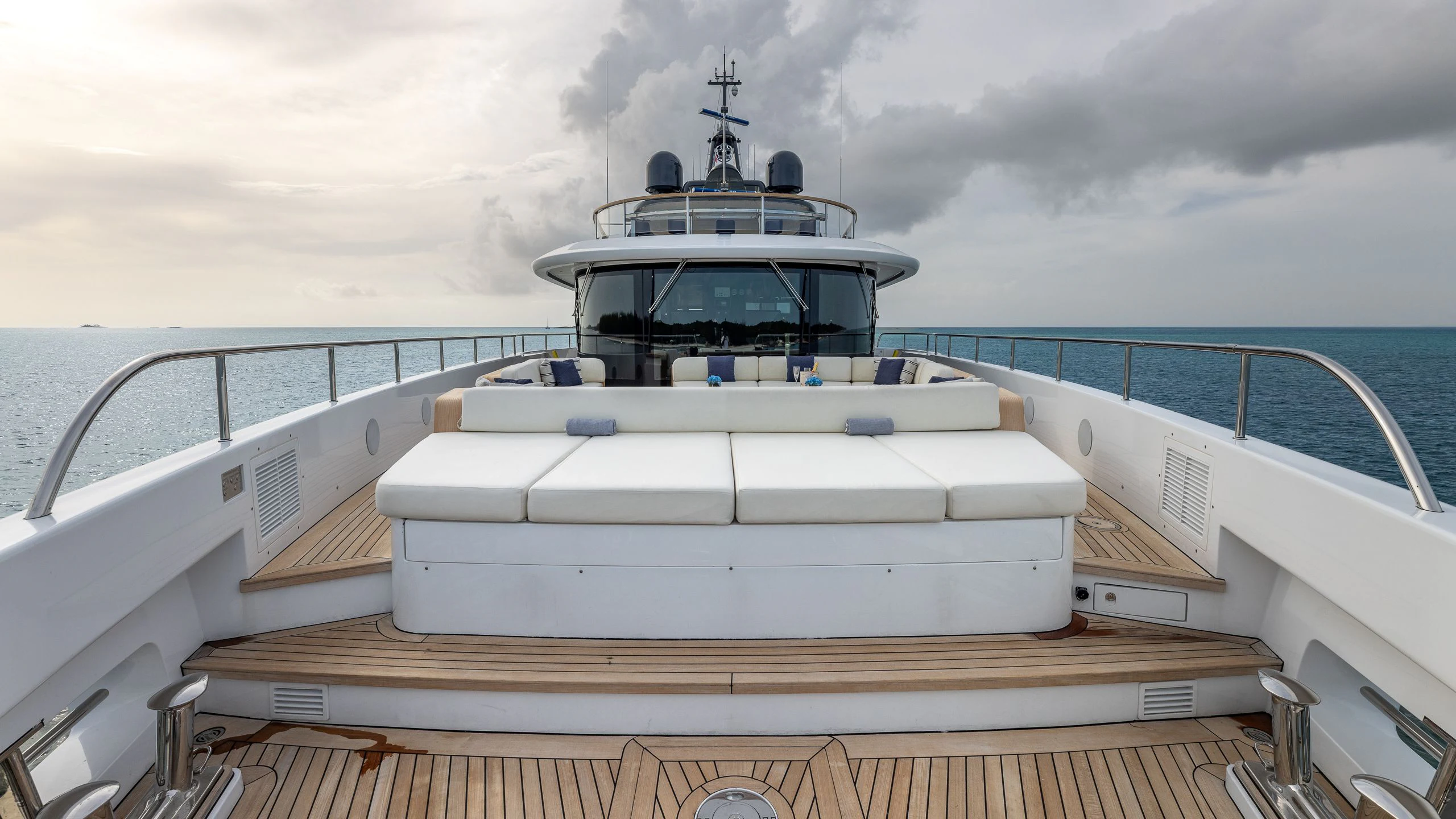 a boat on a dock aboard ALPHA WAVES Yacht for Charter