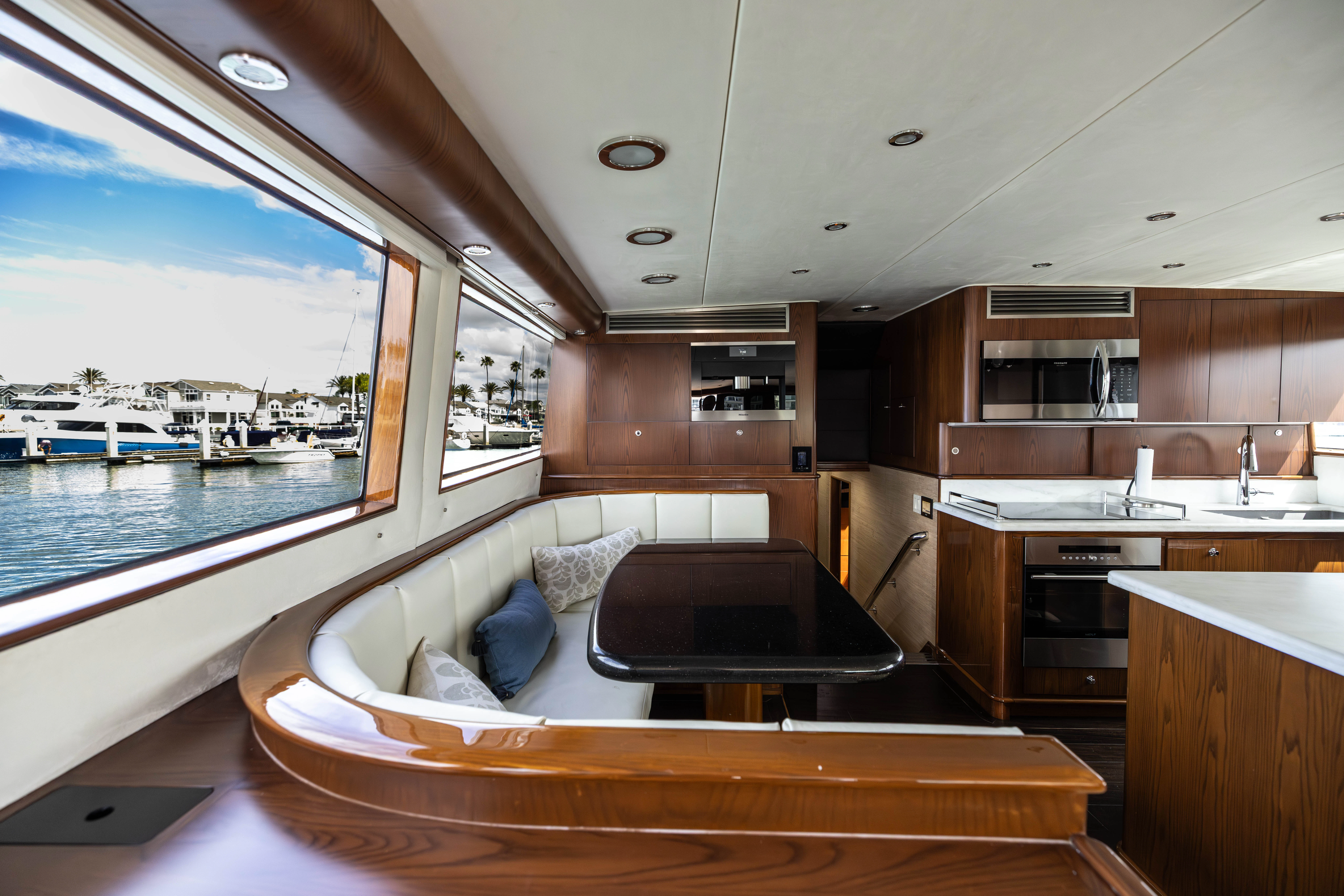 a bed in a room aboard VERTIGO Yacht for Sale