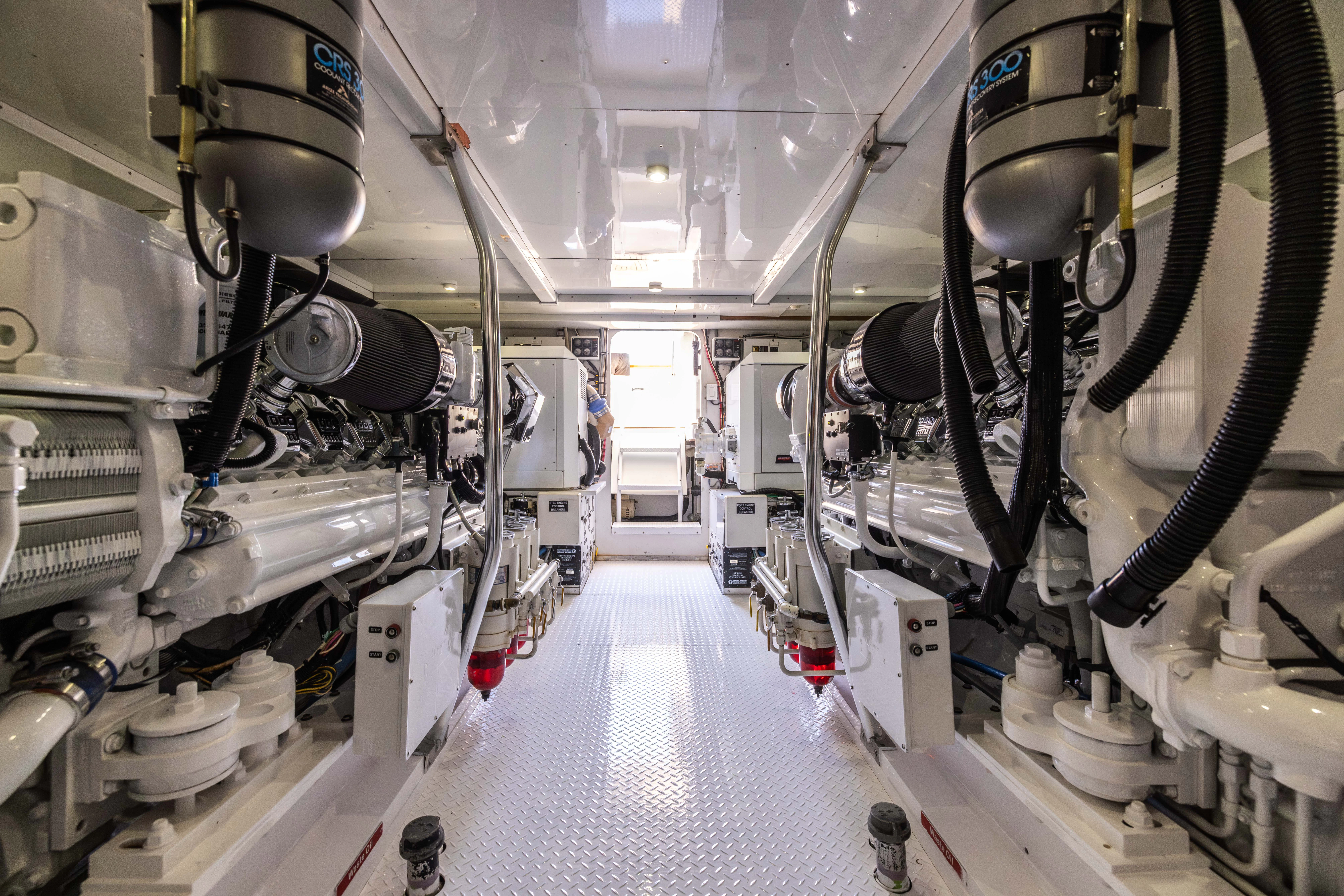 a large room with white machines aboard VERTIGO Yacht for Sale