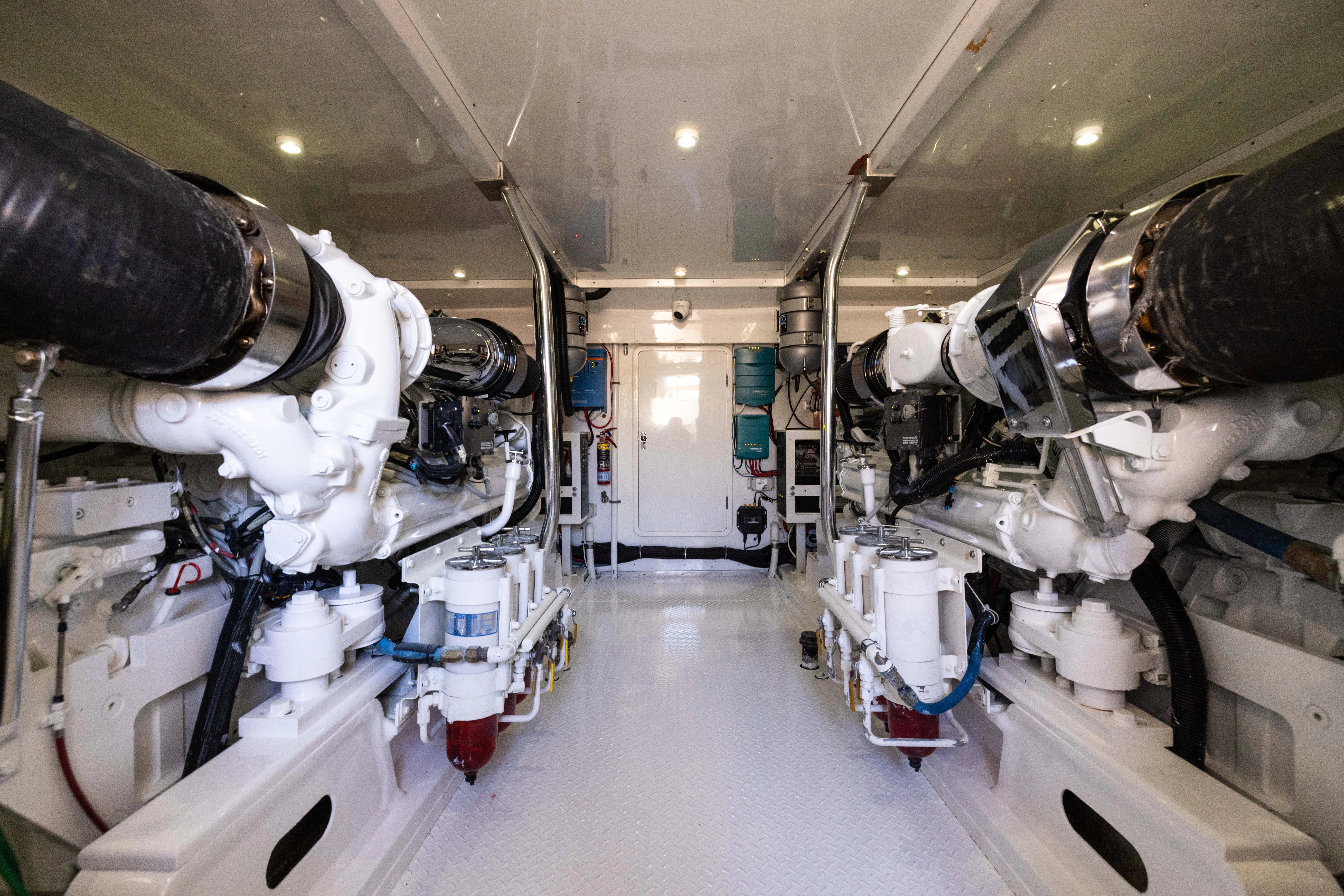 a large room with large machinery aboard VERTIGO Yacht for Sale