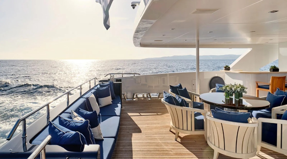a boat on the water aboard TIMBUKTU Yacht for Charter