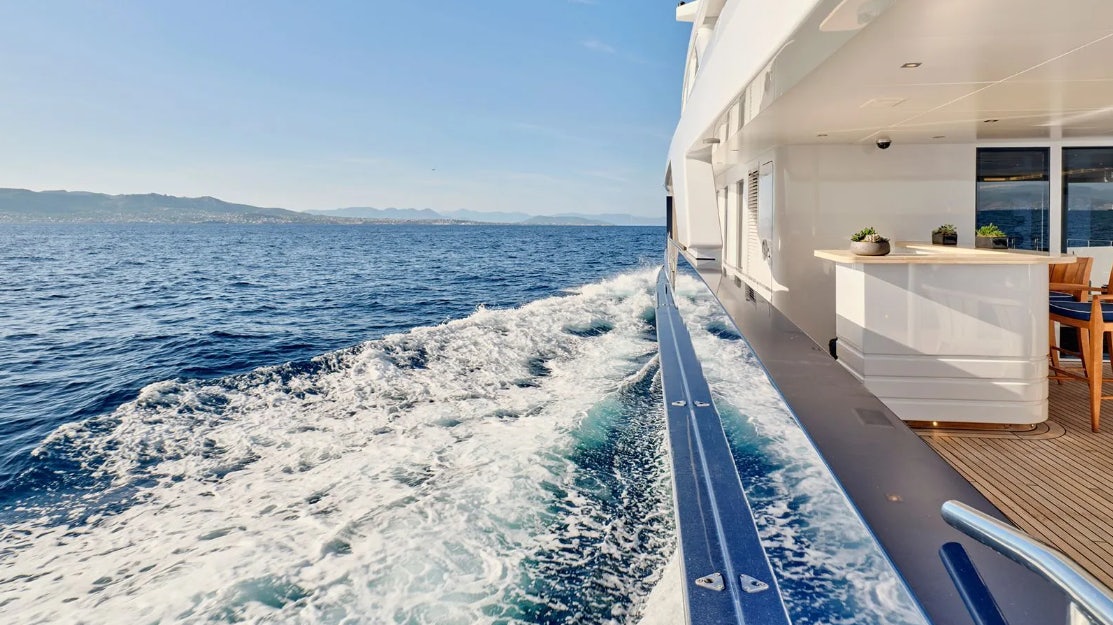 a large pool of water aboard TIMBUKTU Yacht for Charter