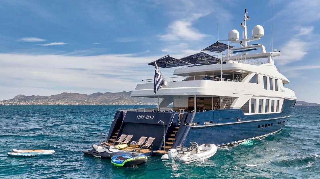 a boat on the water aboard TIMBUKTU Yacht for Charter