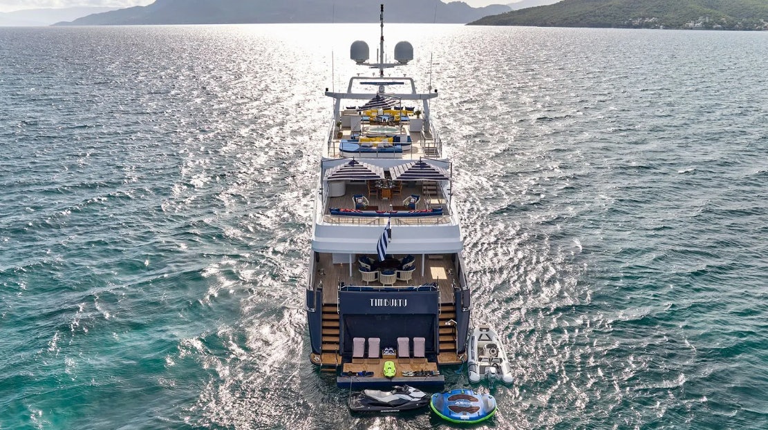 a boat in the water aboard TIMBUKTU Yacht for Charter