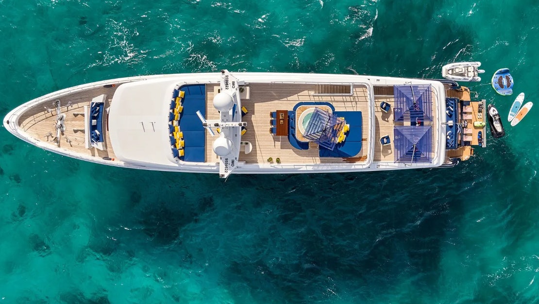 a satellite in outer space aboard TIMBUKTU Yacht for Charter