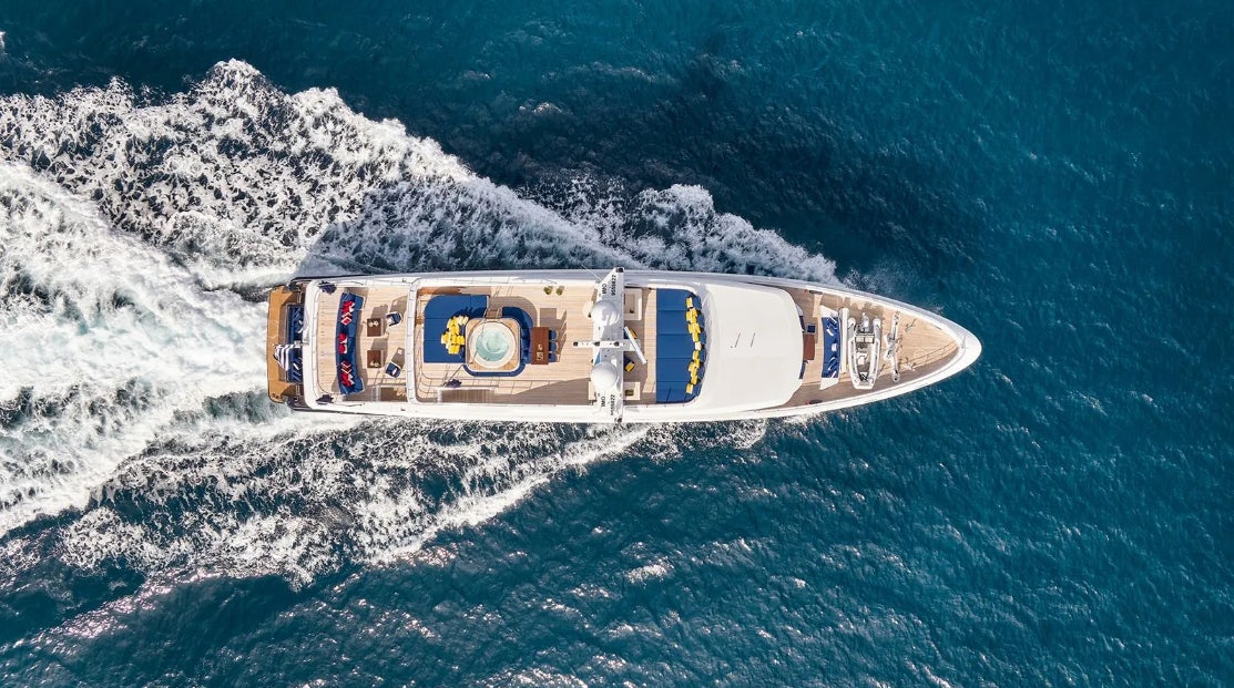 a small space ship on a snowy mountain aboard TIMBUKTU Yacht for Charter