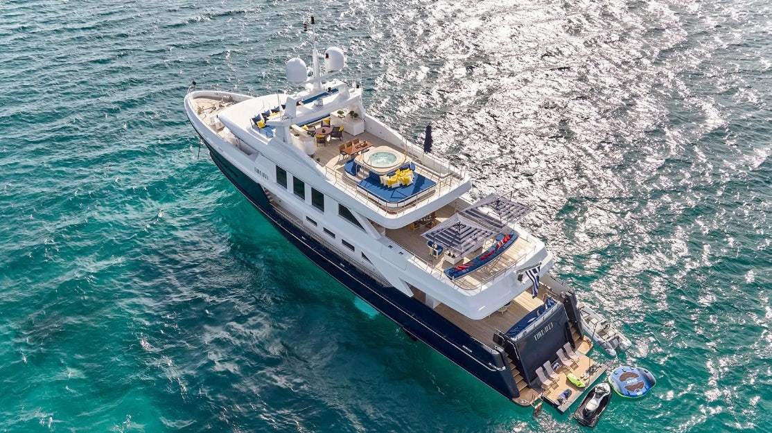 a boat on the water aboard TIMBUKTU Yacht for Charter
