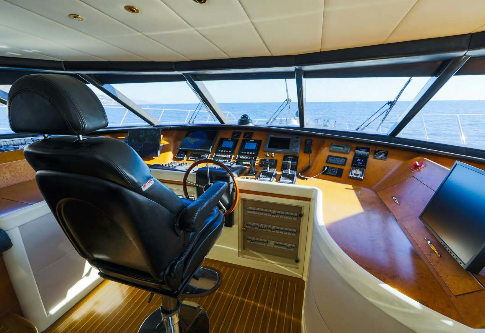 inside of a control room aboard VIKING III Yacht for Sale