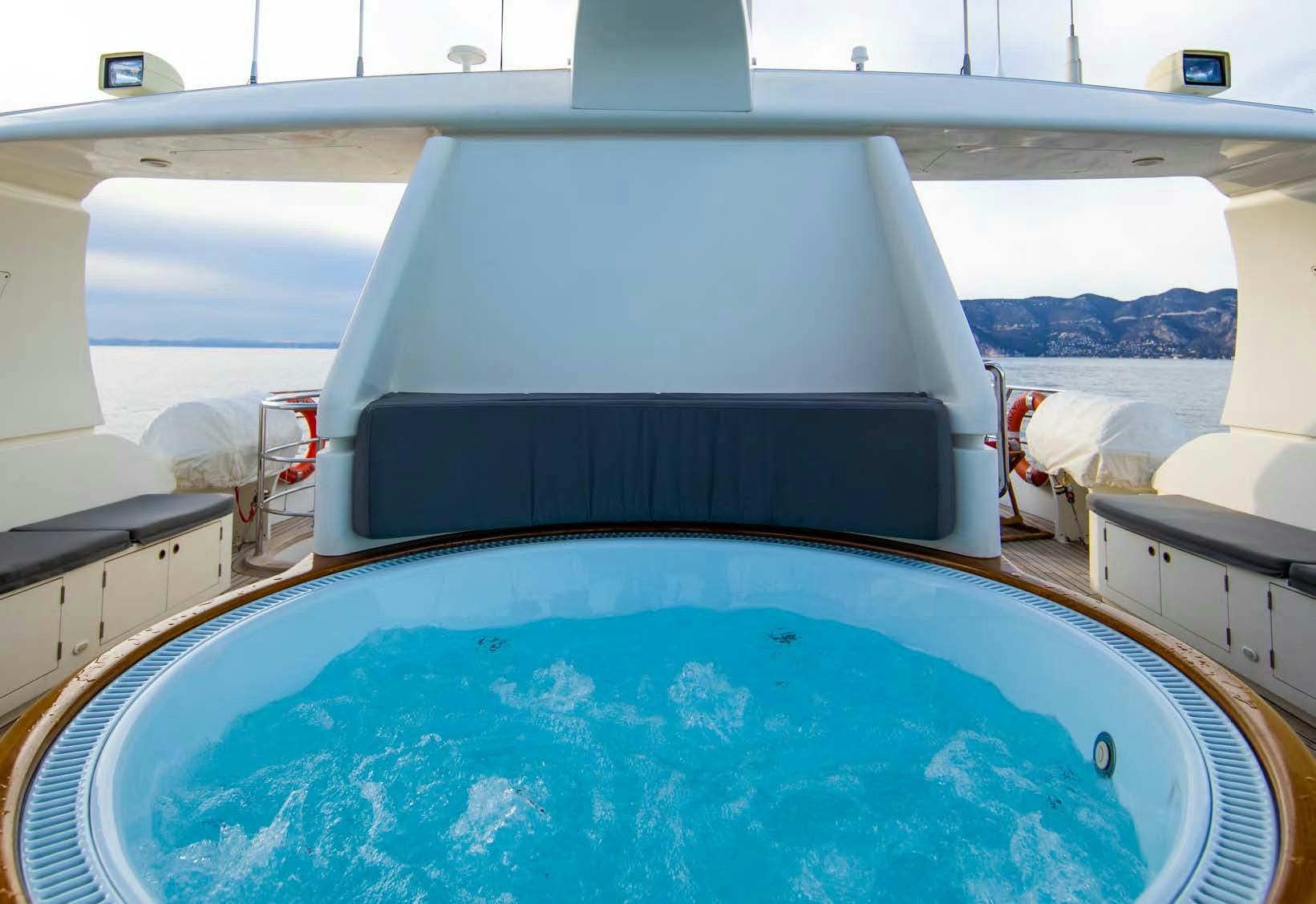 a large swimming pool aboard VIKING III Yacht for Sale